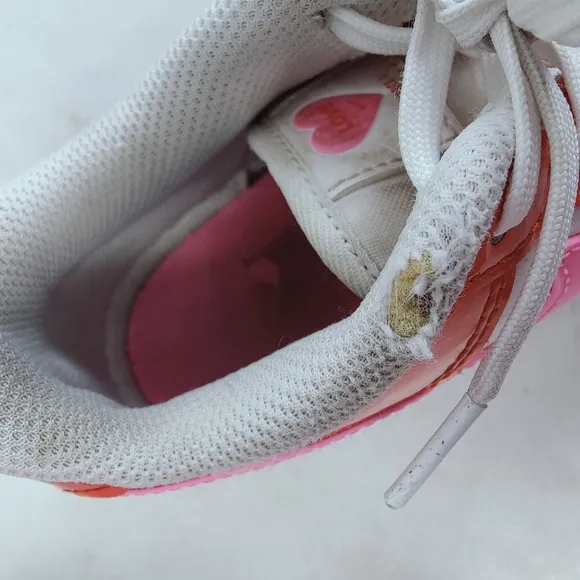 Nike Girls Air Force 1 LV8 Sneakers Basketball Shoes, Pink Red White, Sz 1Y