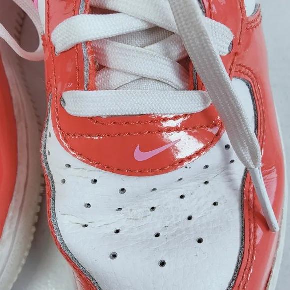 Nike Girls Air Force 1 LV8 Sneakers Basketball Shoes, Pink Red White, Sz 1Y
