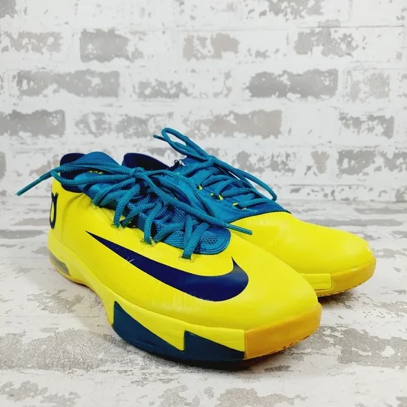 Nike KD VI Sonic Yellow Lace Up Athletic Basketball Sneakers O301