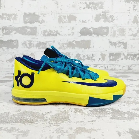 Nike KD VI Sonic Yellow Lace Up Athletic Basketball Sneakers O301