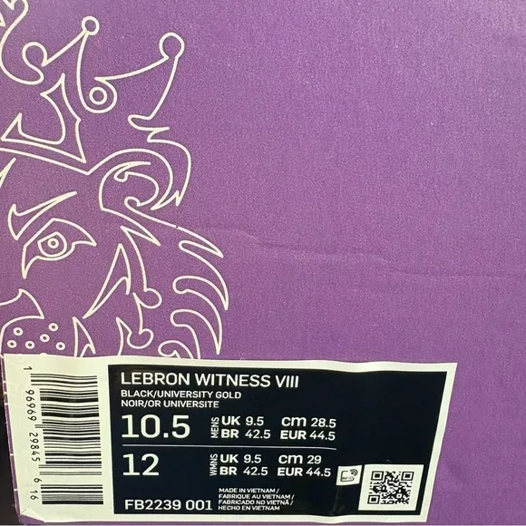 Nike Lebron Witness 8 Lakers Black Purple New Sneakers Basketball Men’s Sz