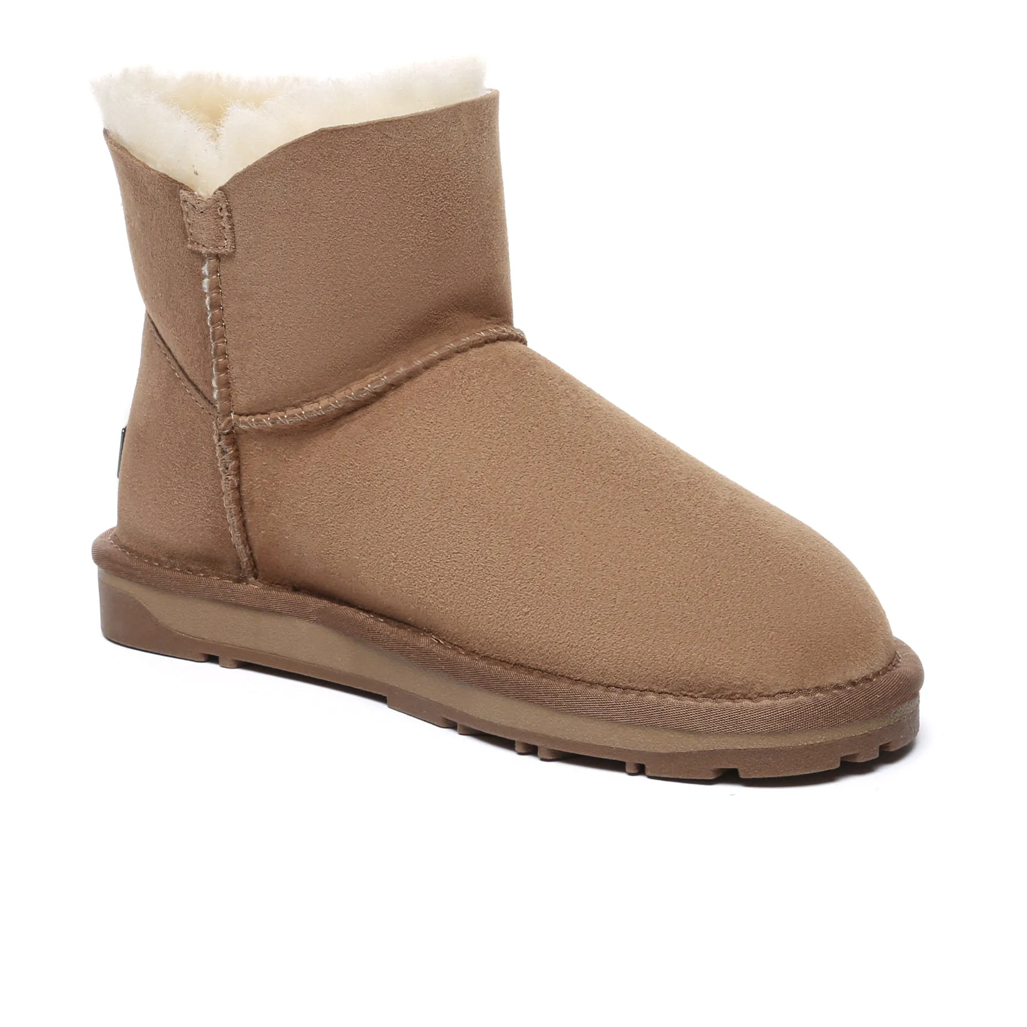Premium Mini Button Classic Sheepskin Boots
