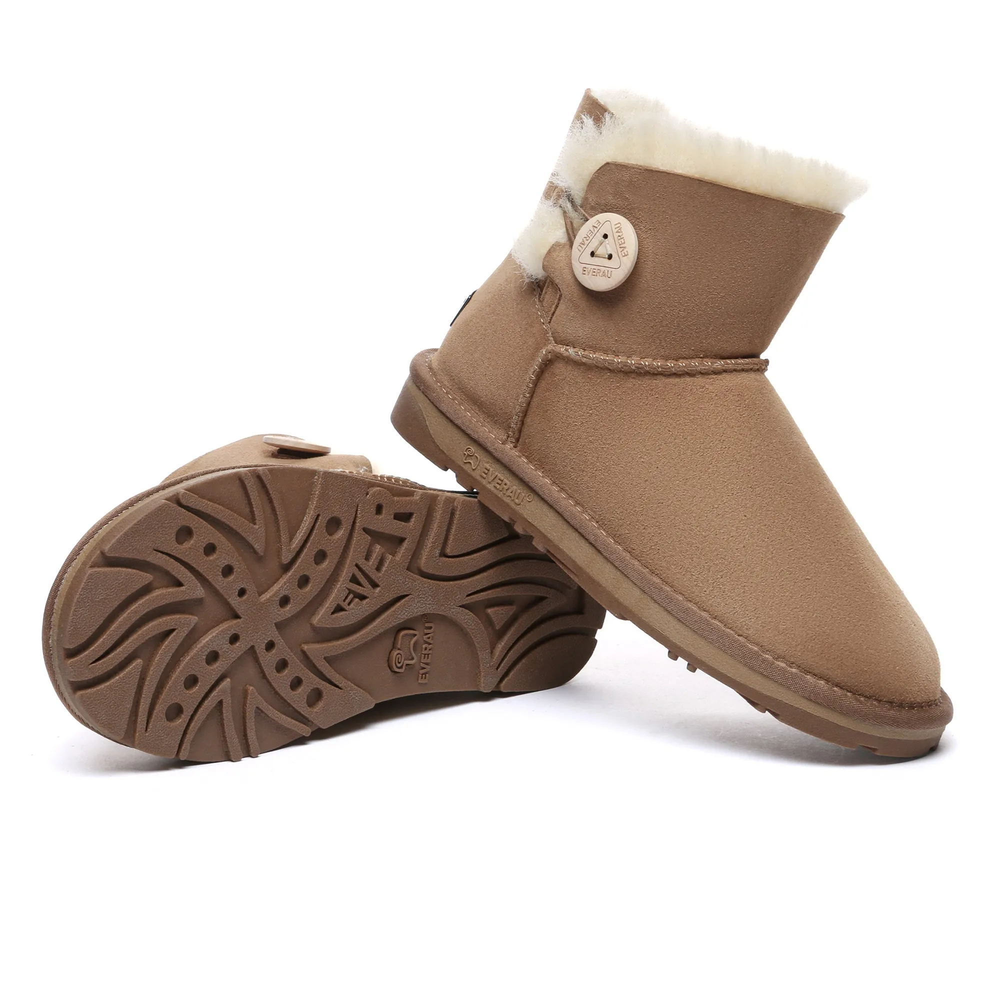 Premium Mini Button Classic Sheepskin Boots