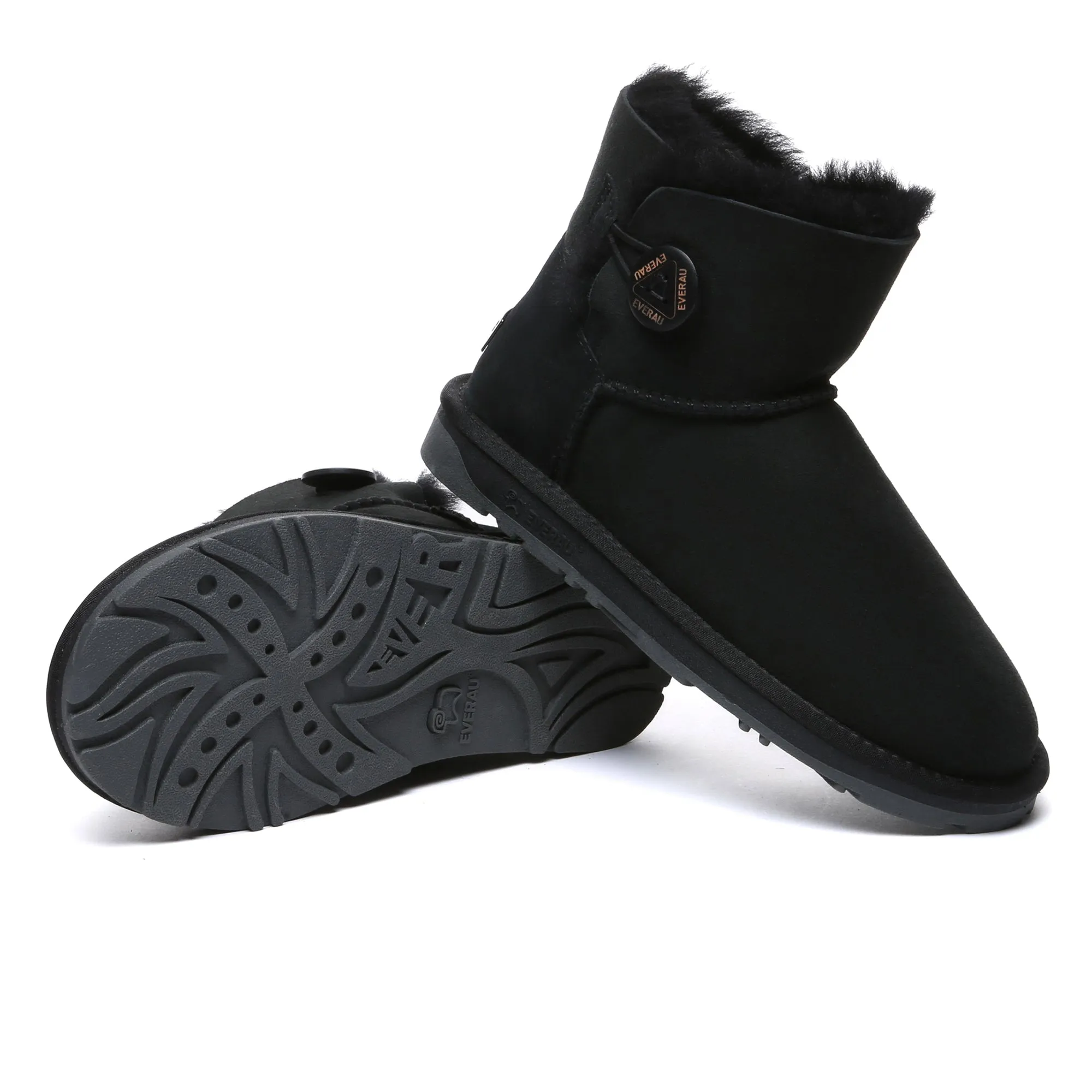 Premium Mini Button Classic Sheepskin Boots