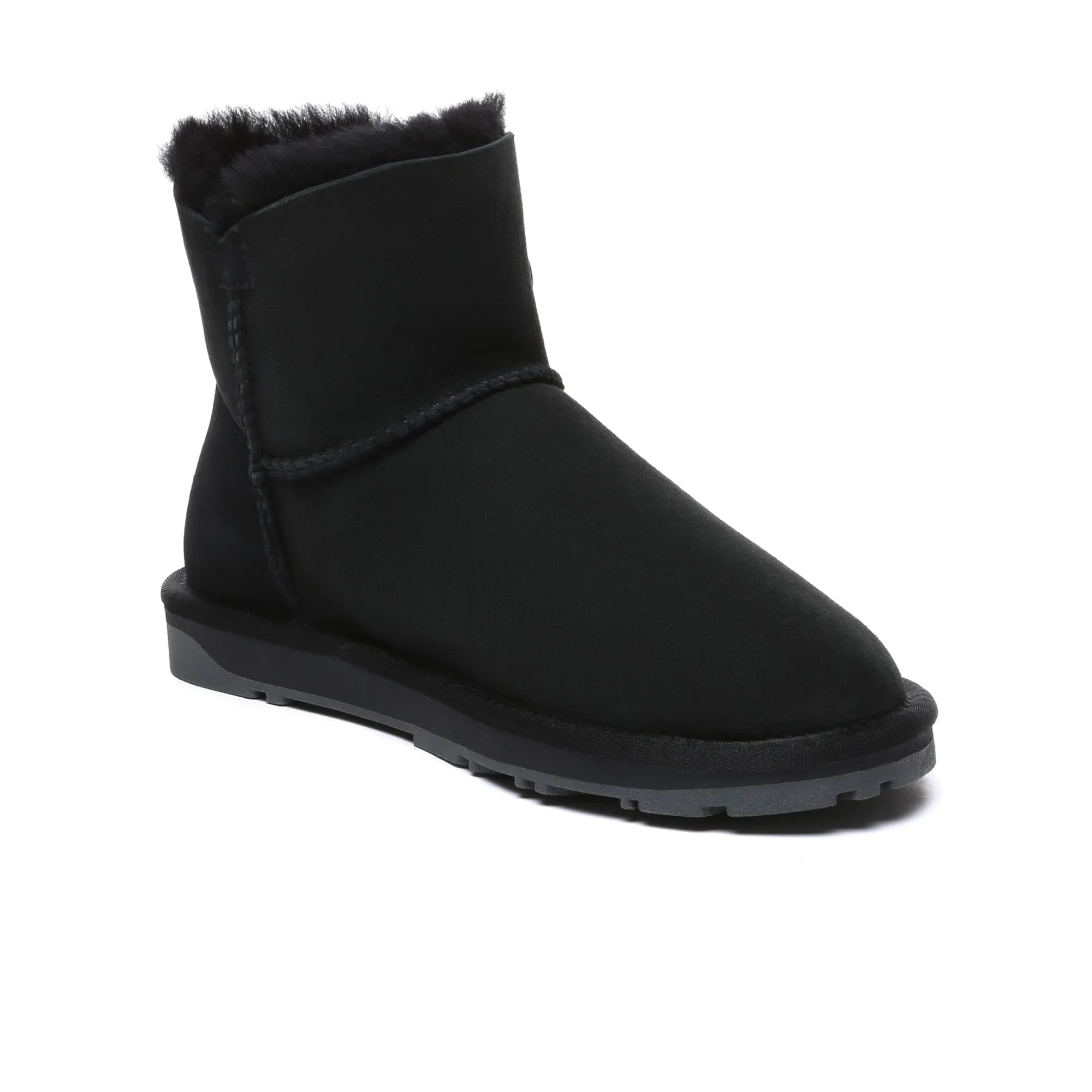 Premium Mini Button Classic Sheepskin Boots