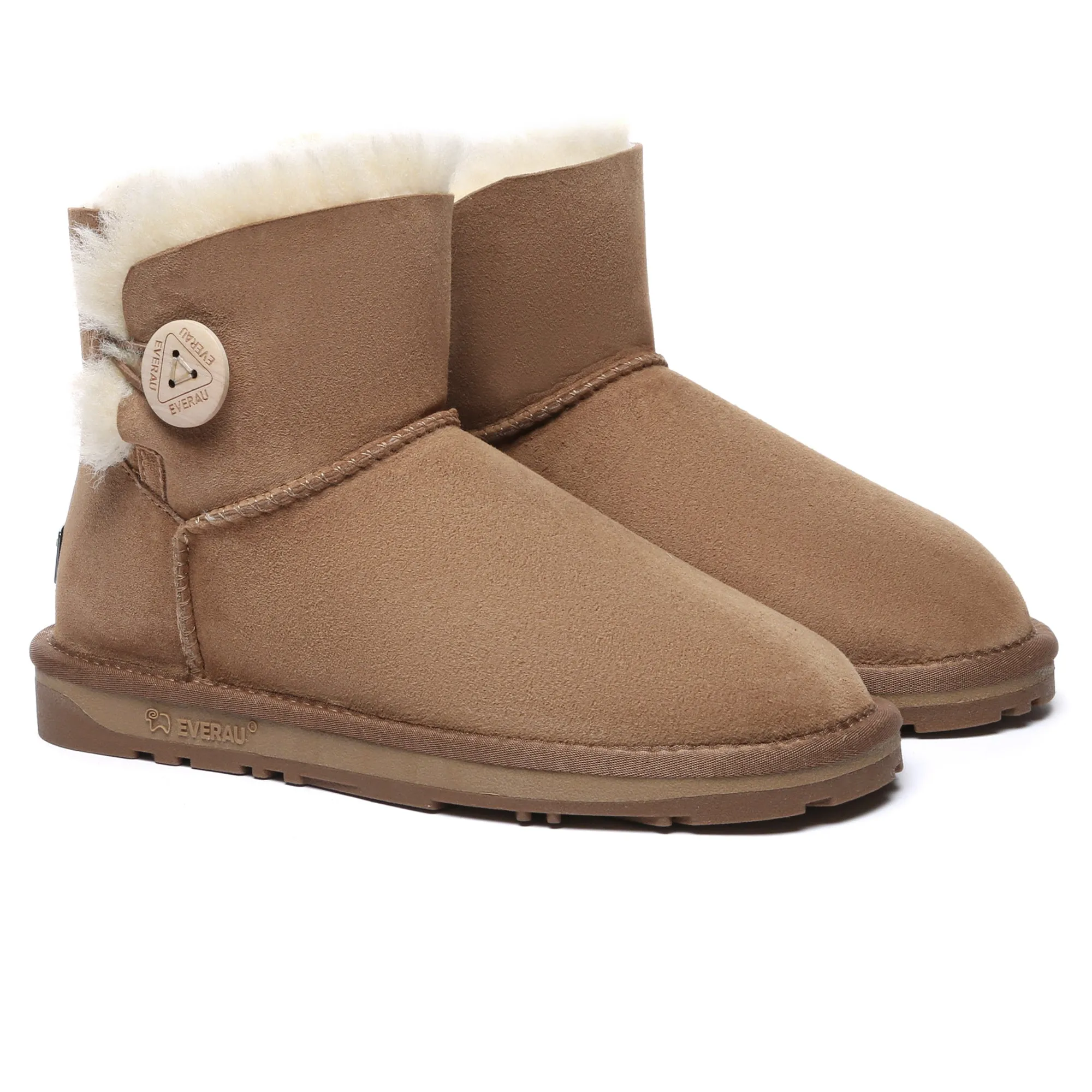 Premium Mini Button Classic Sheepskin Boots