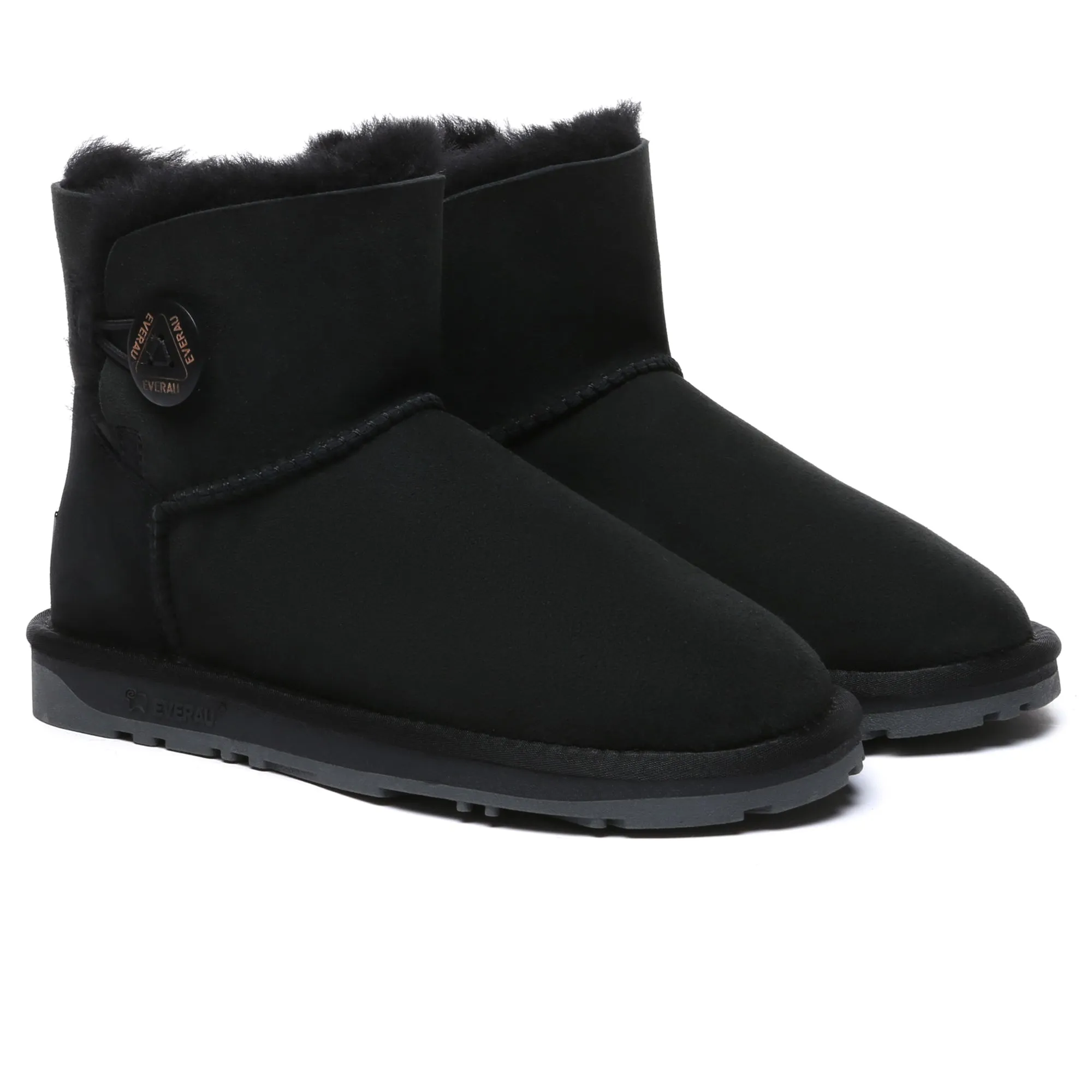Premium Mini Button Classic Sheepskin Boots