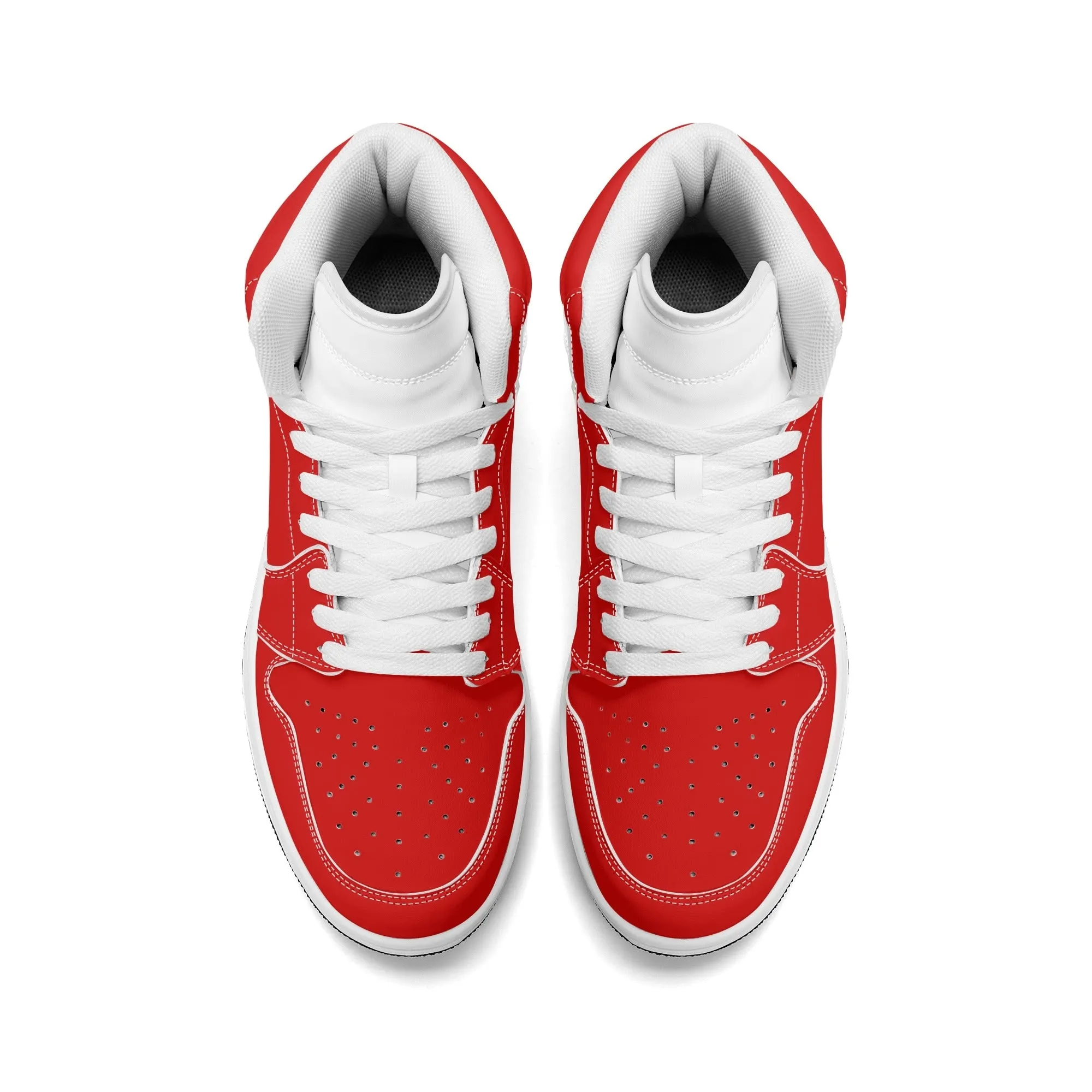 Red and White High Top Sneakers