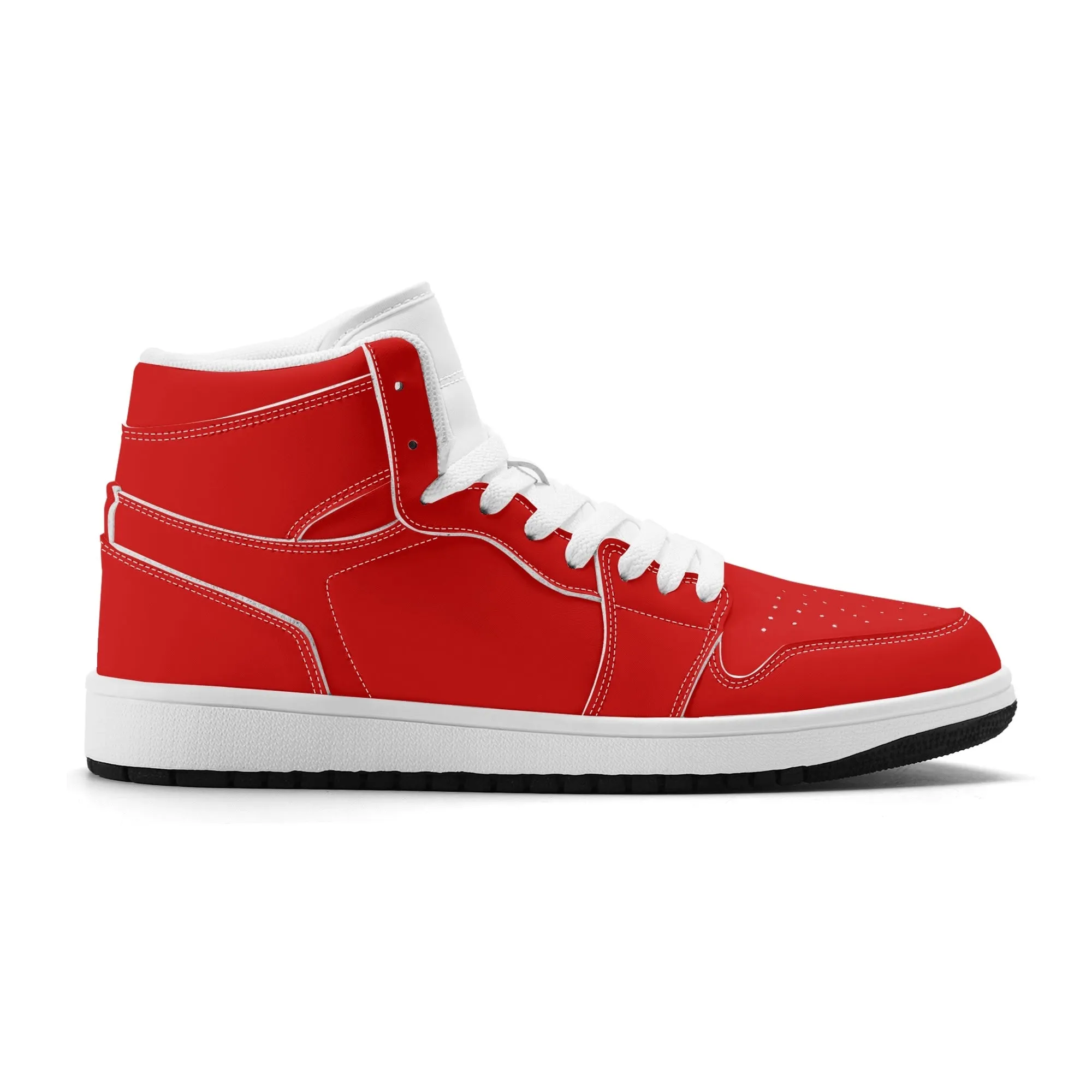 Red and White High Top Sneakers