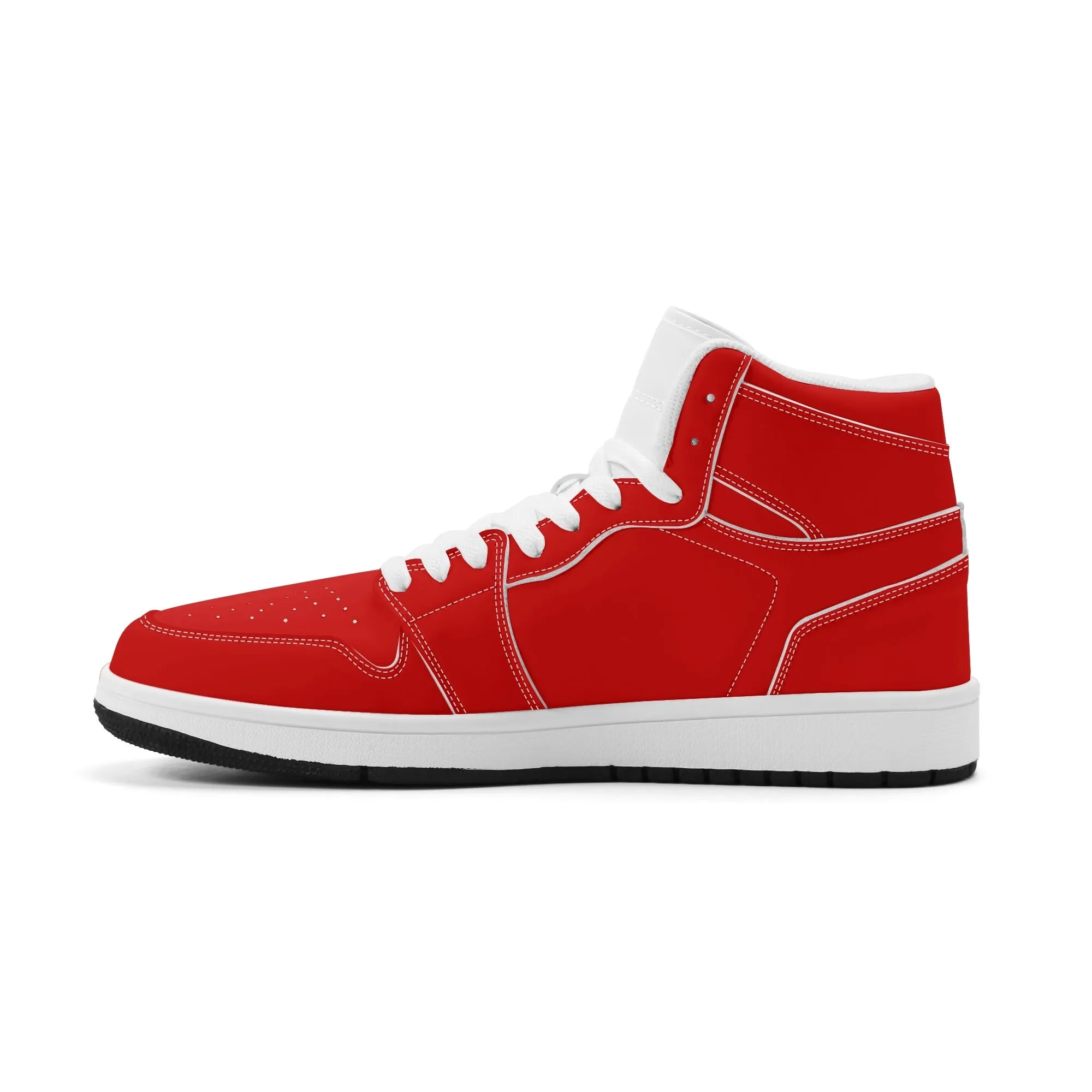 Red and White High Top Sneakers