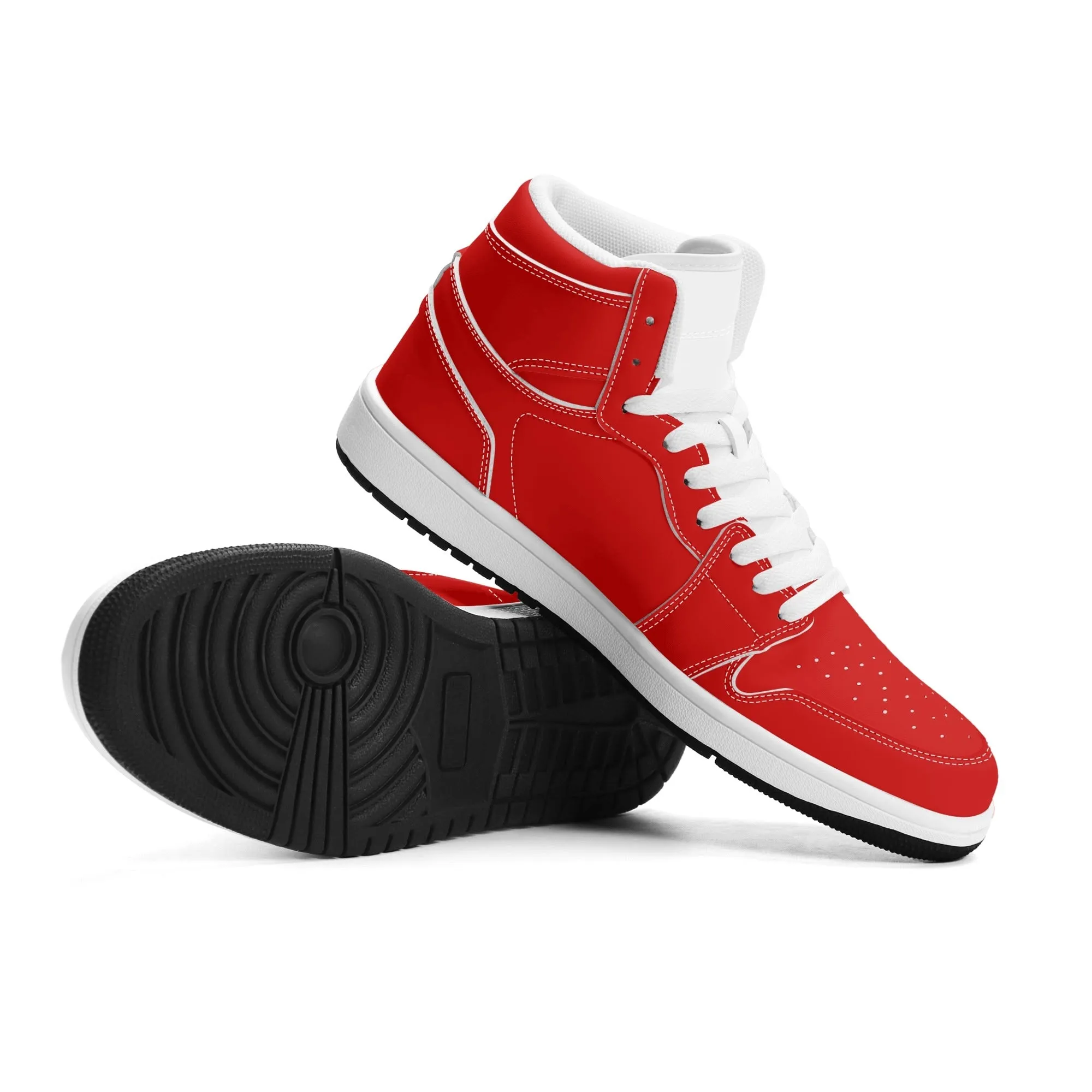 Red and White High Top Sneakers