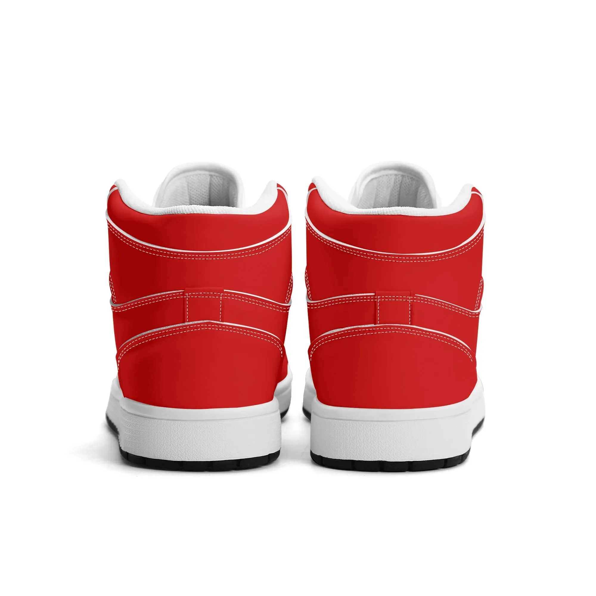 Red and White High Top Sneakers