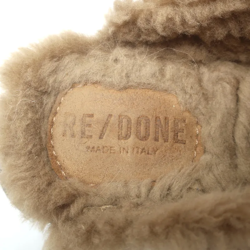 RE/DONE 70s Shearling Clogs Brown Suede Size 38