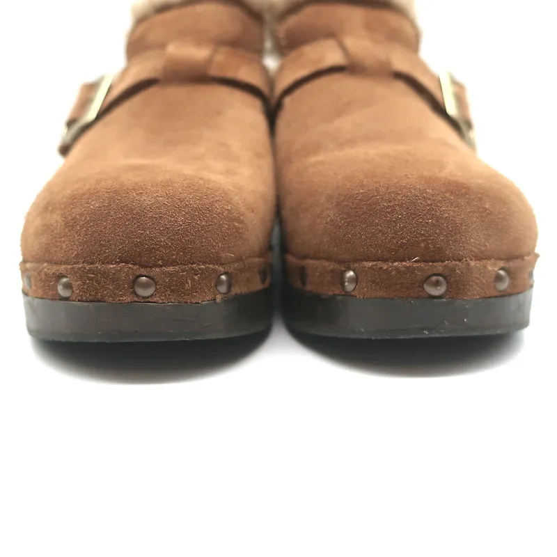 RE/DONE 70s Shearling Clogs Brown Suede Size 38