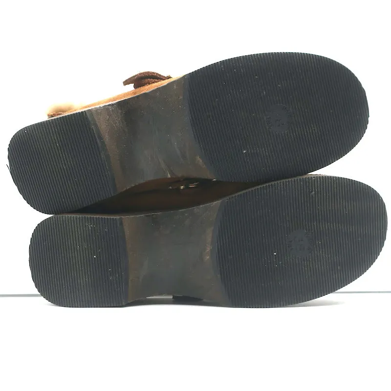 RE/DONE 70s Shearling Clogs Brown Suede Size 38