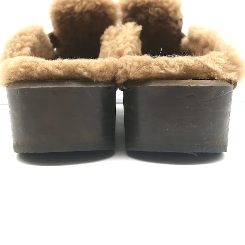 RE/DONE 70s Shearling Clogs Brown Suede Size 38