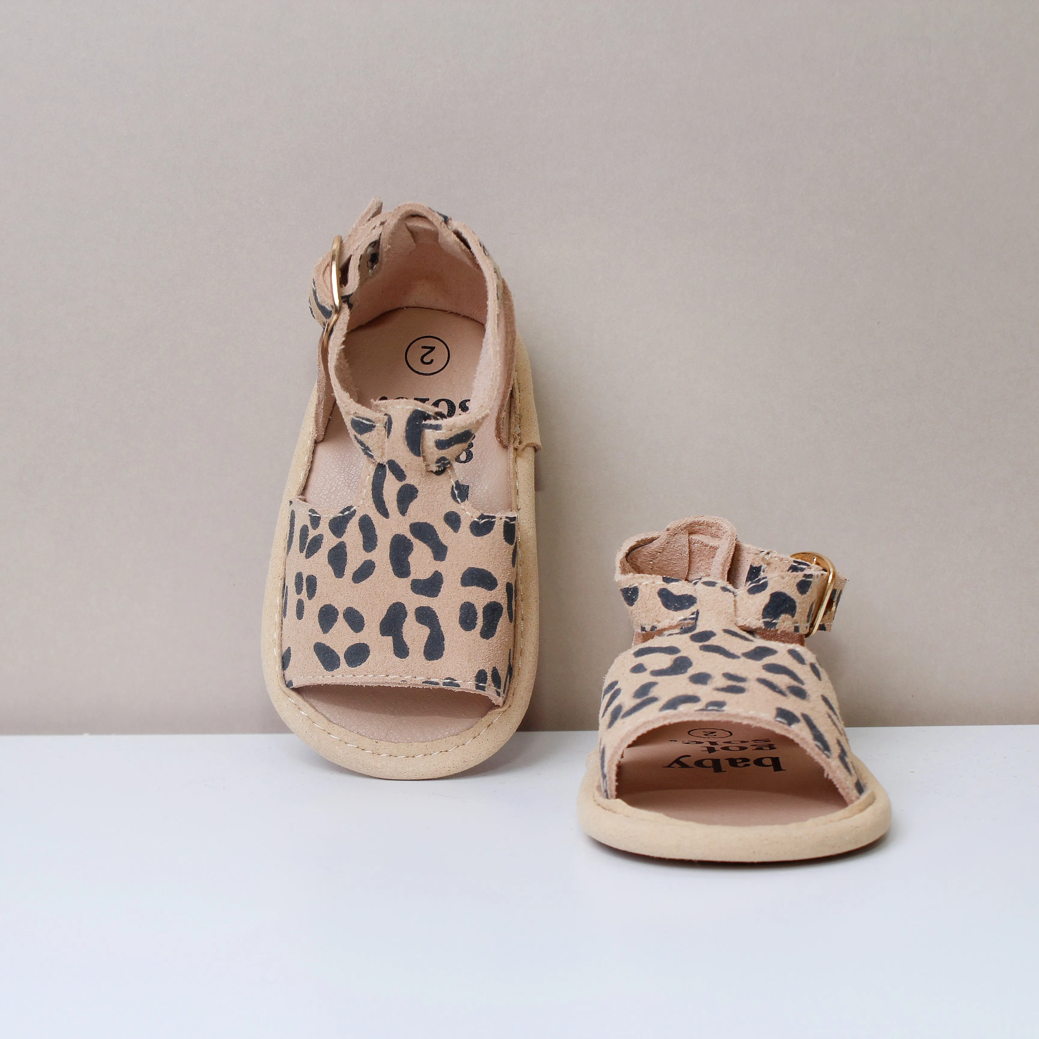 Sahara Camel Leopard Print Sandals