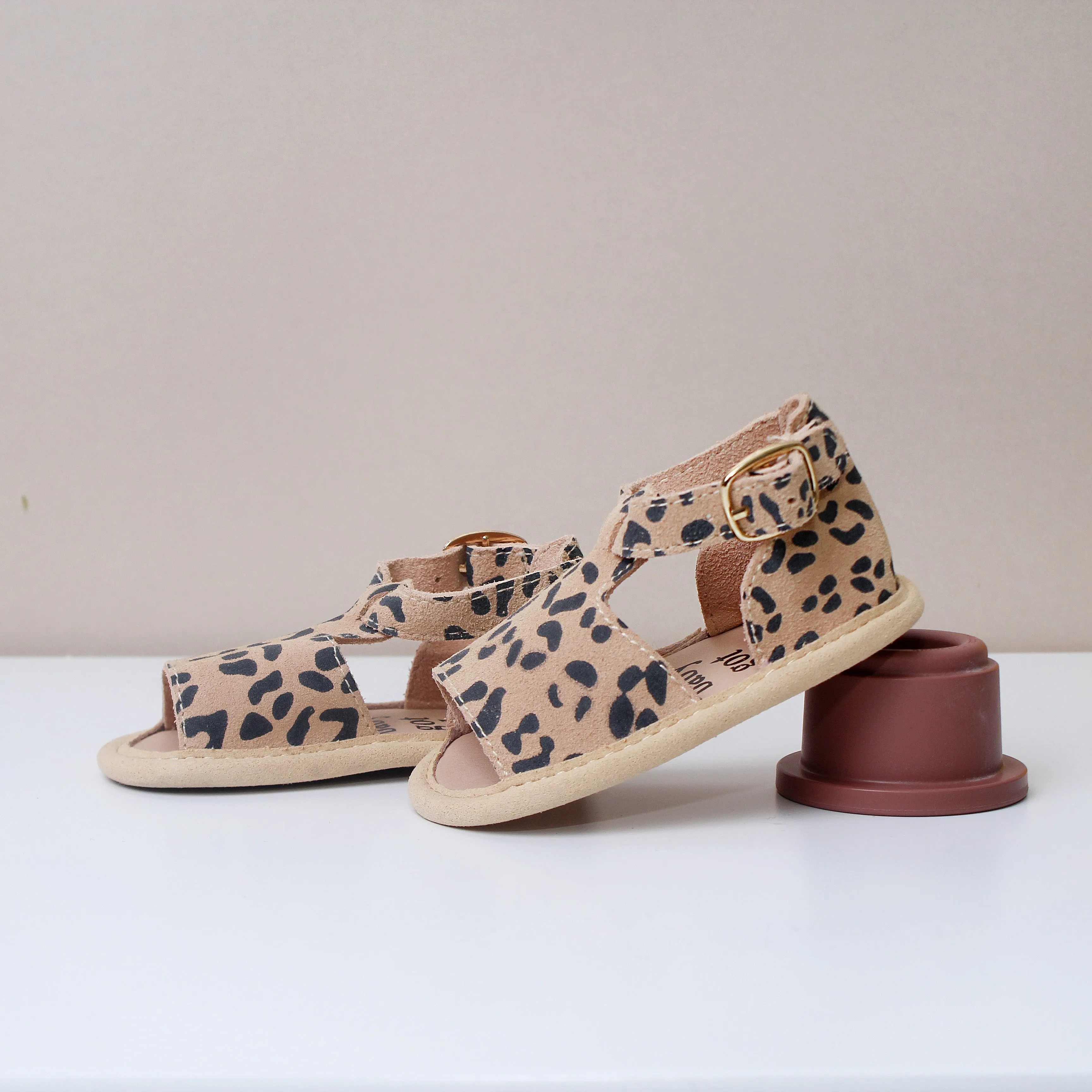 Sahara Camel Leopard Print Sandals