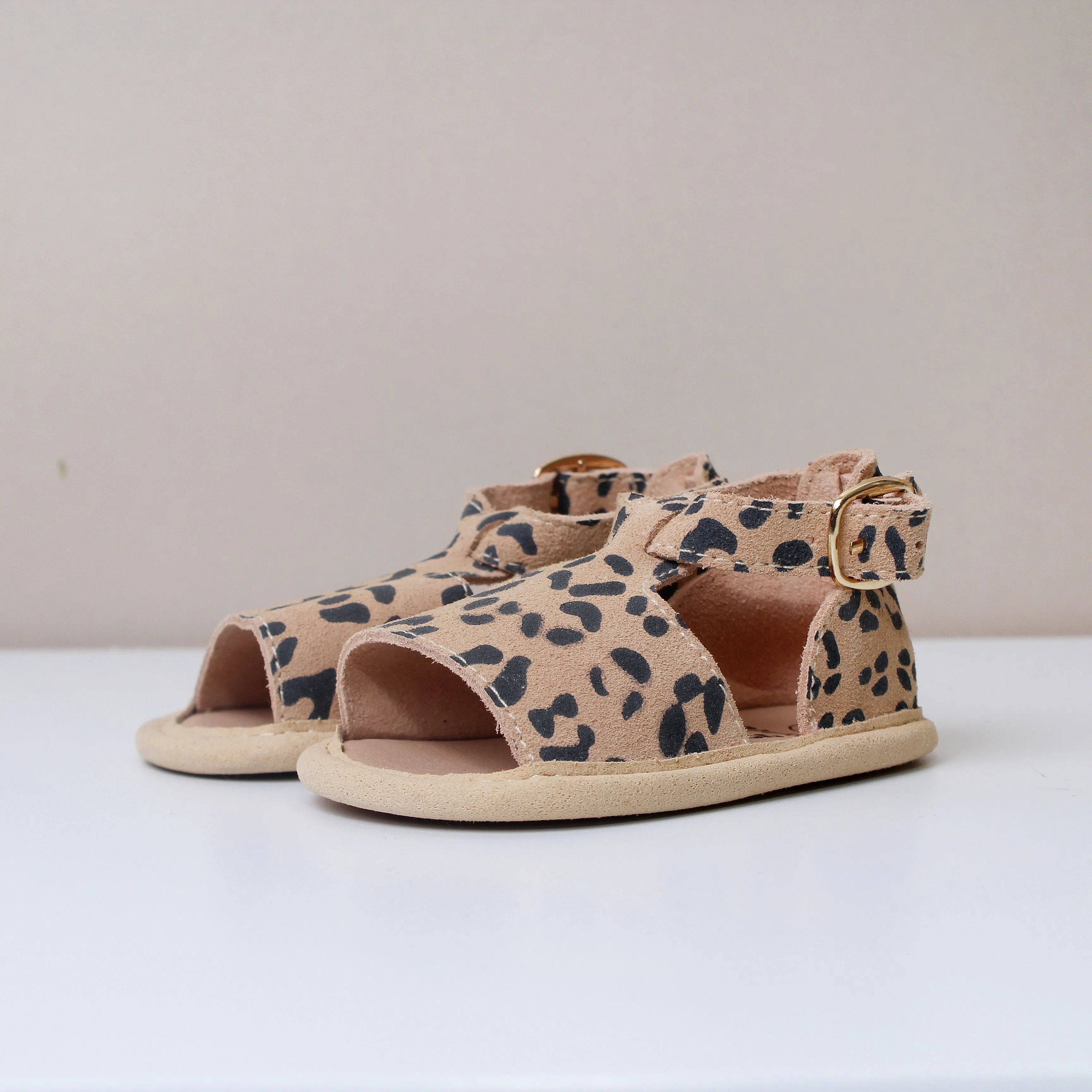 Sahara Camel Leopard Print Sandals