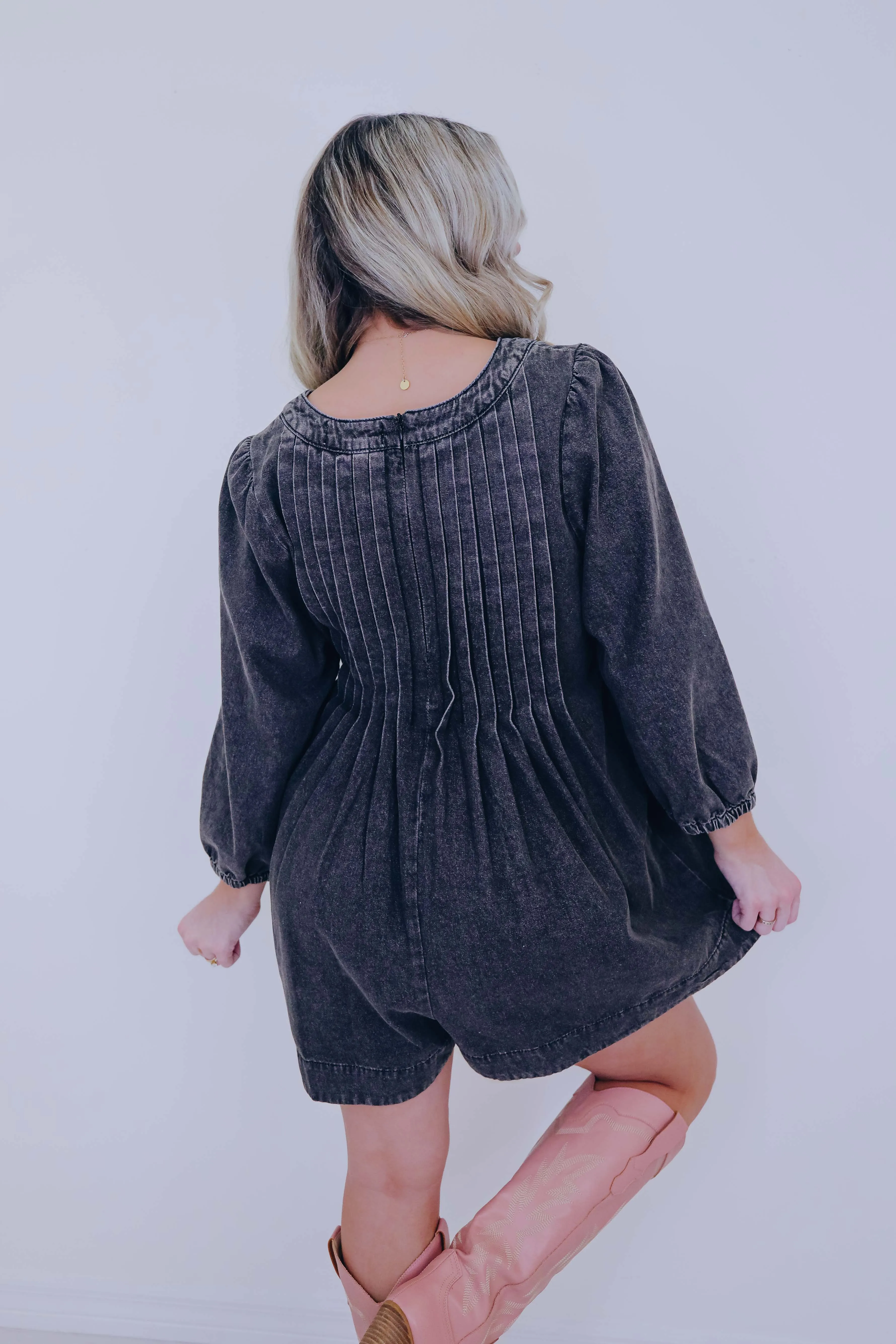 She's A Cutie Too Denim Romper- 2 Colors