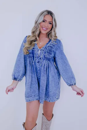 She's A Cutie Too Denim Romper- 2 Colors