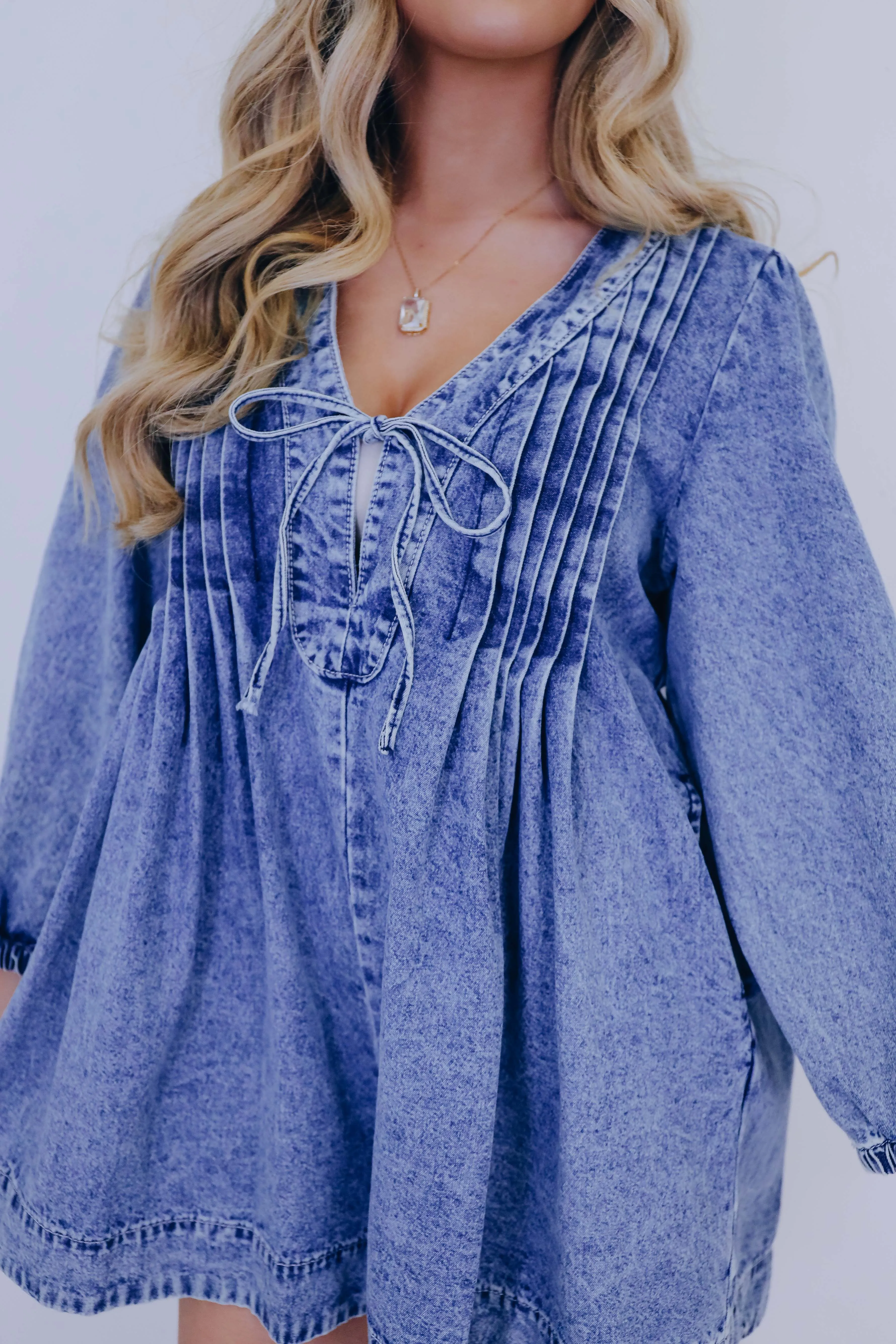 She's A Cutie Too Denim Romper- 2 Colors
