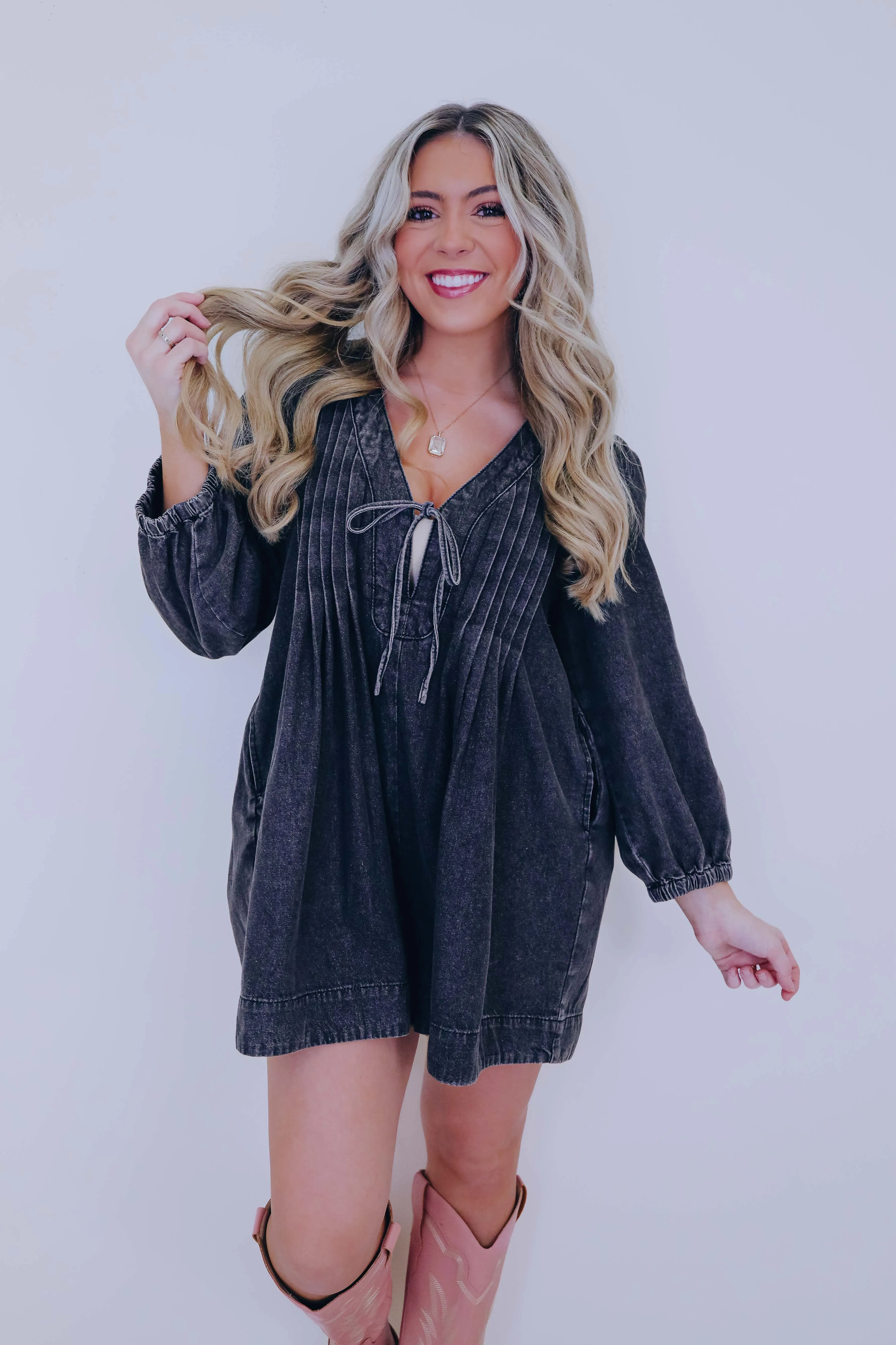 She's A Cutie Too Denim Romper- 2 Colors