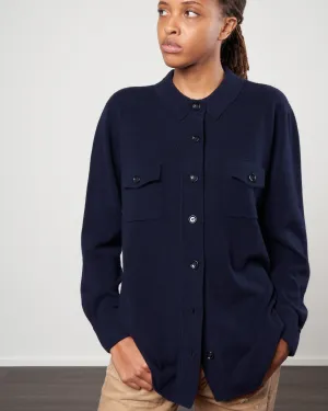 shirt jacket with pockets - deep night