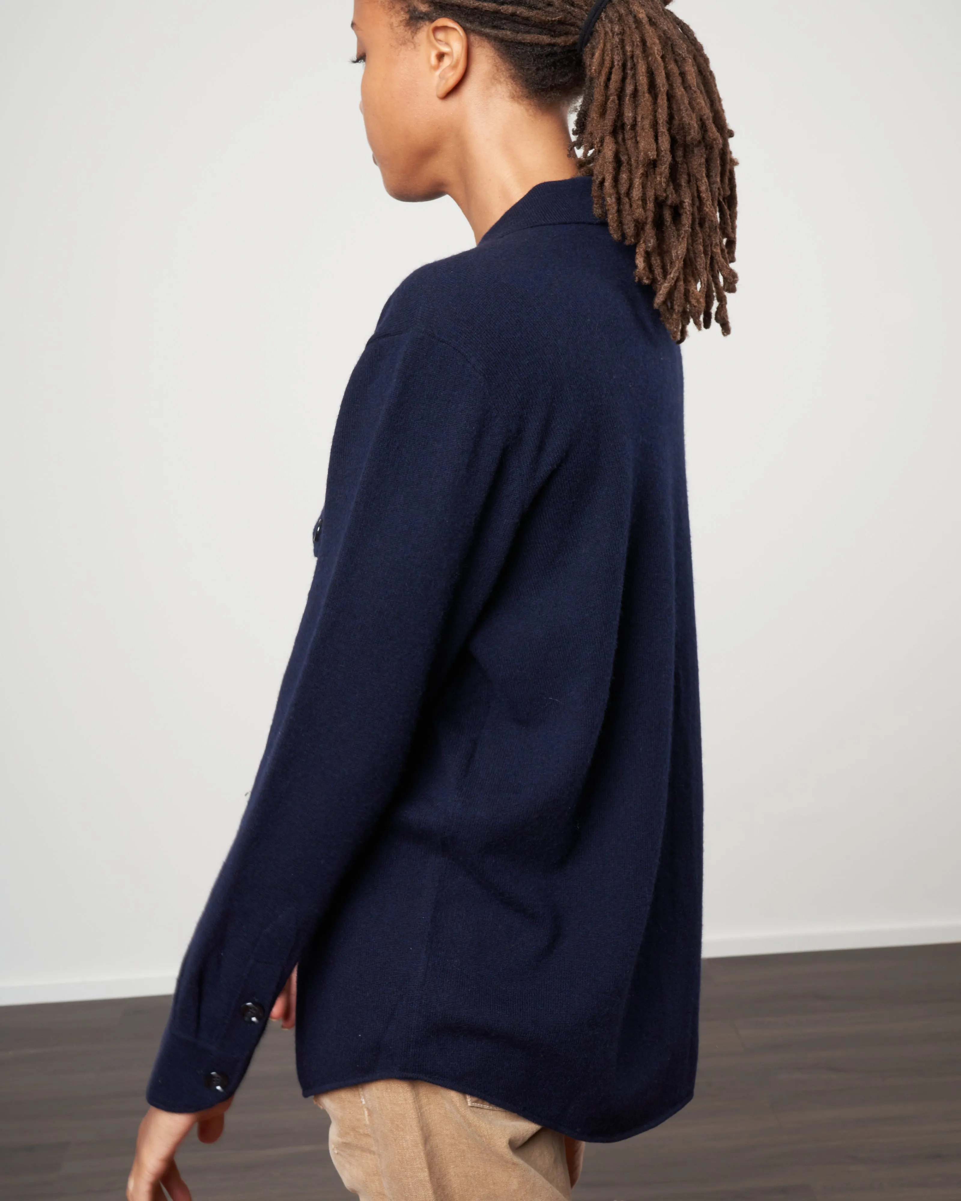 shirt jacket with pockets - deep night