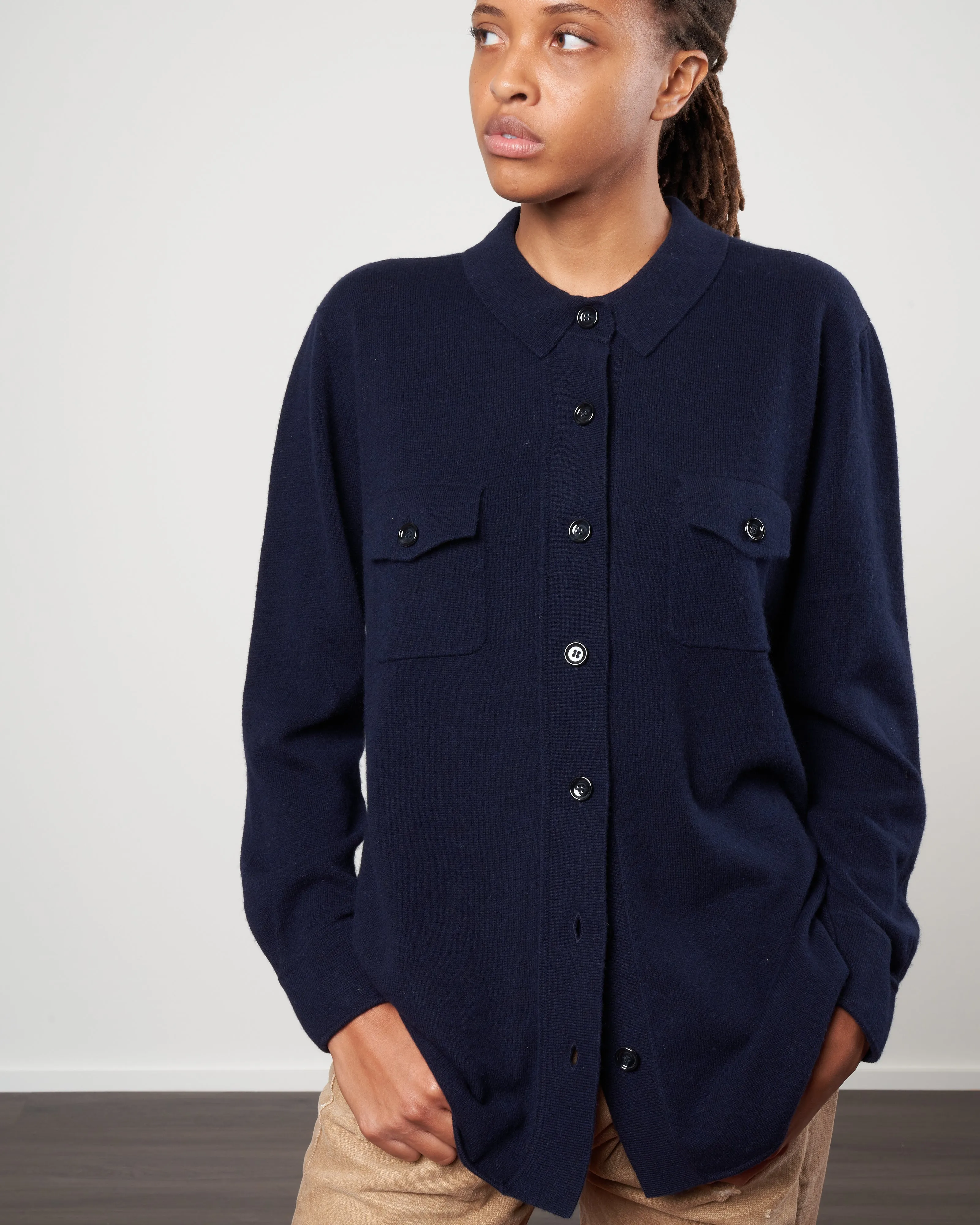 shirt jacket with pockets - deep night