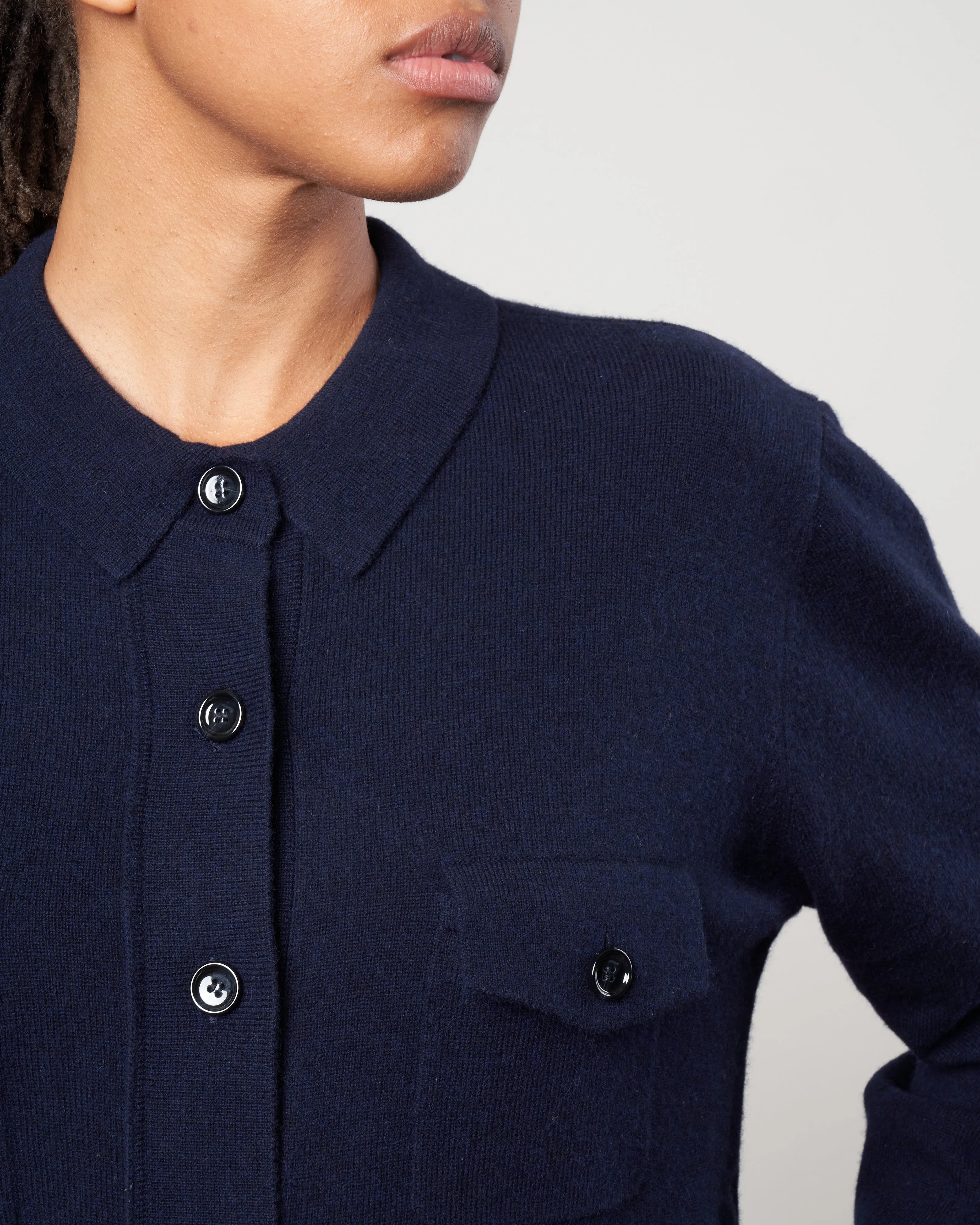 shirt jacket with pockets - deep night