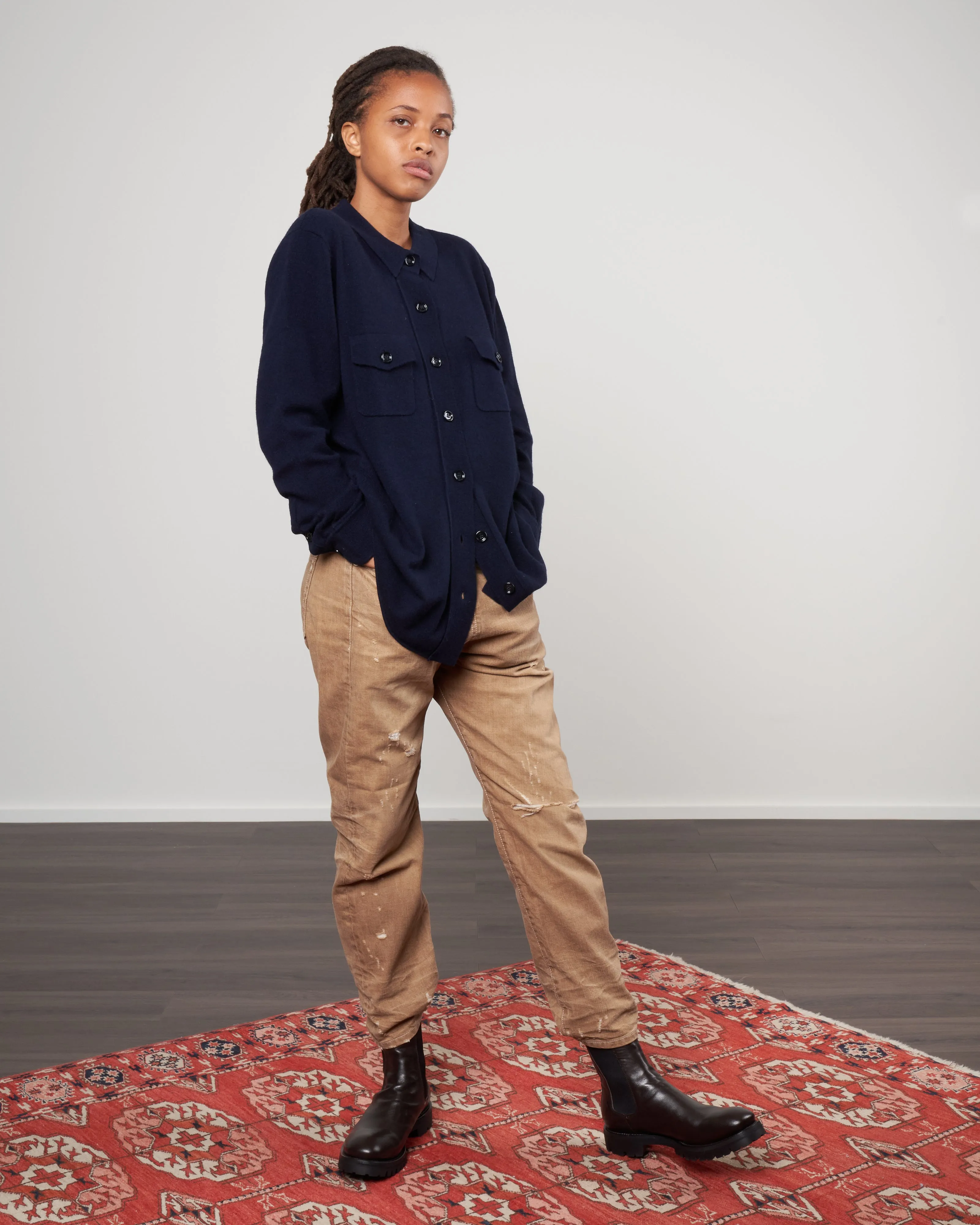 shirt jacket with pockets - deep night