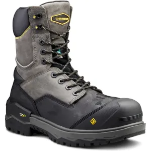 Terra Men's Gantry 8" Comp Toe WP Safety Work Boot -Gray- 4NRQGY