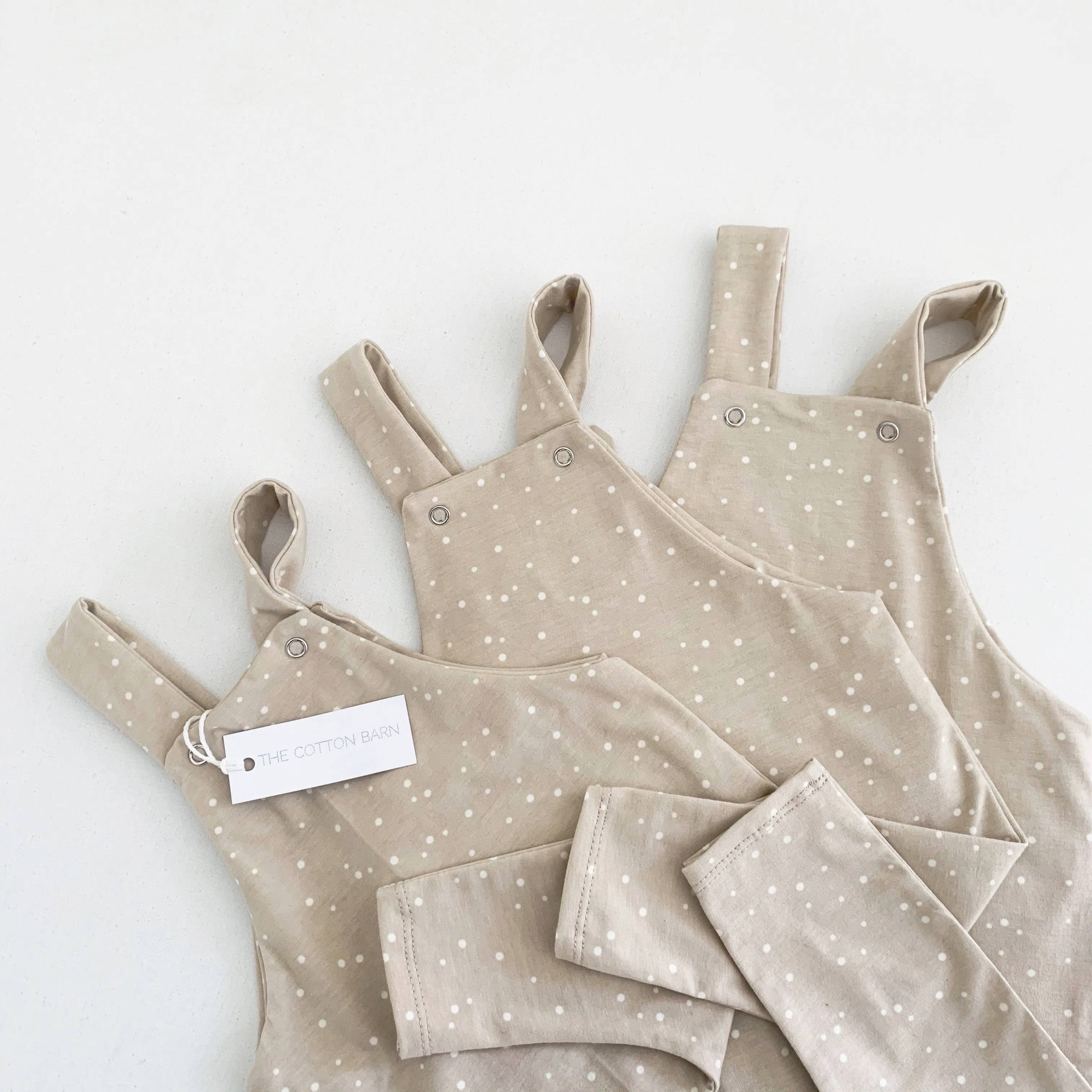 THE COTTON BARN DOT DUNGAREES