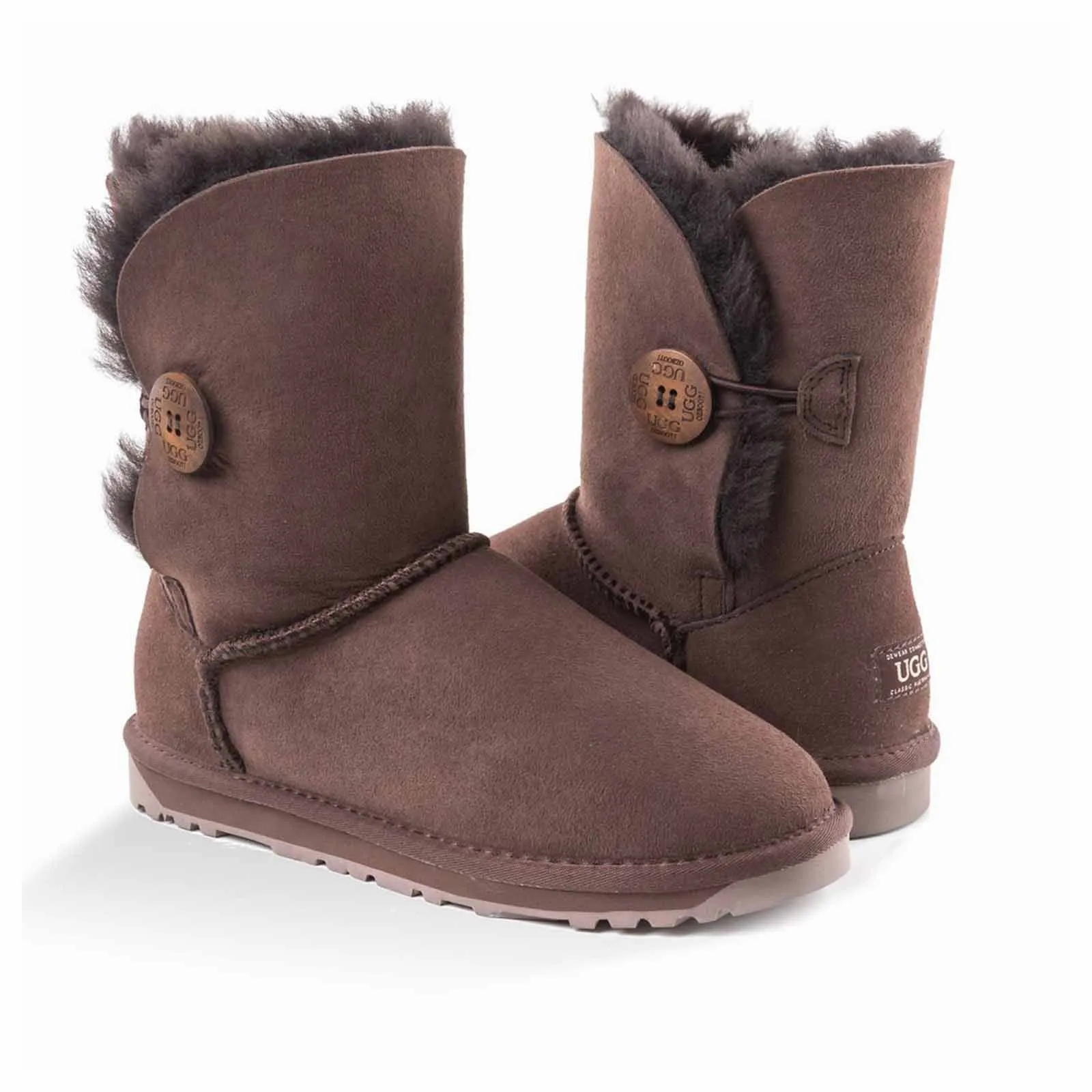 Ugg Boots Classic Short Button Chocolate 39