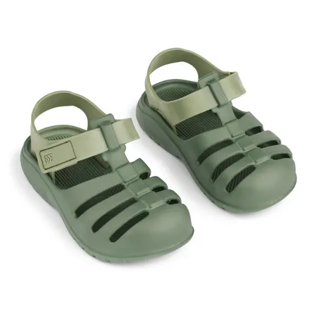 UK 4 Beau Two-Toned Green Sandals