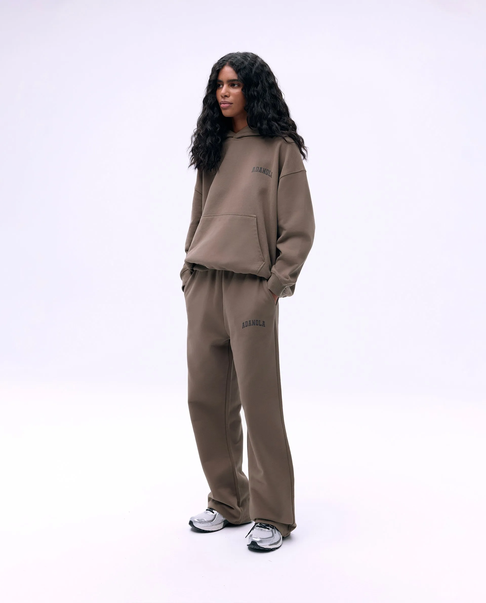 Varsity Oversized Hoodie - Cocoa Brown