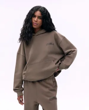 Varsity Oversized Hoodie - Cocoa Brown