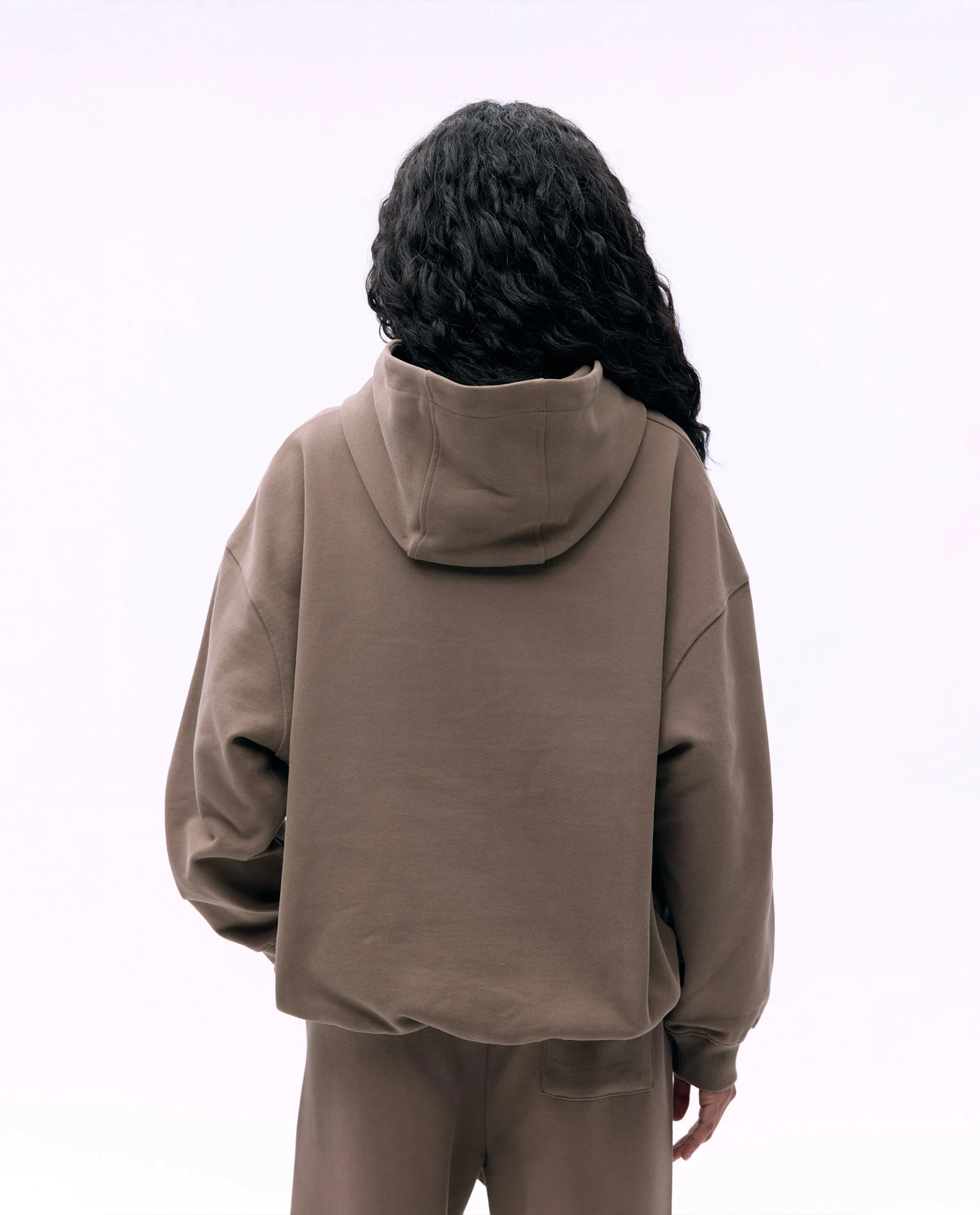 Varsity Oversized Hoodie - Cocoa Brown