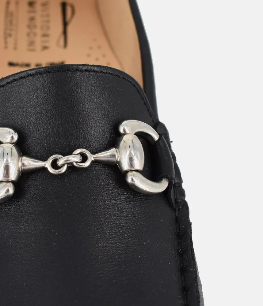Vittoria Mengoni Premium Black Leather Loafers