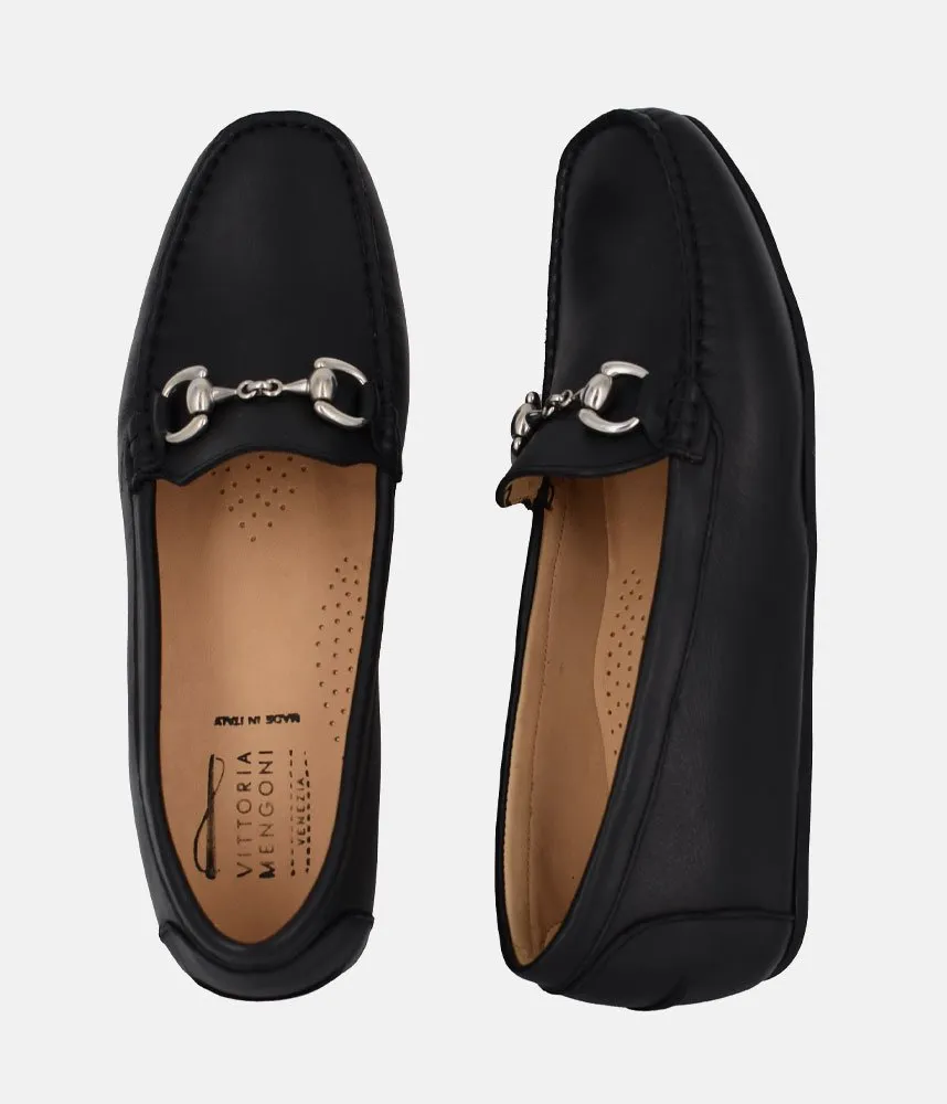 Vittoria Mengoni Premium Black Leather Loafers