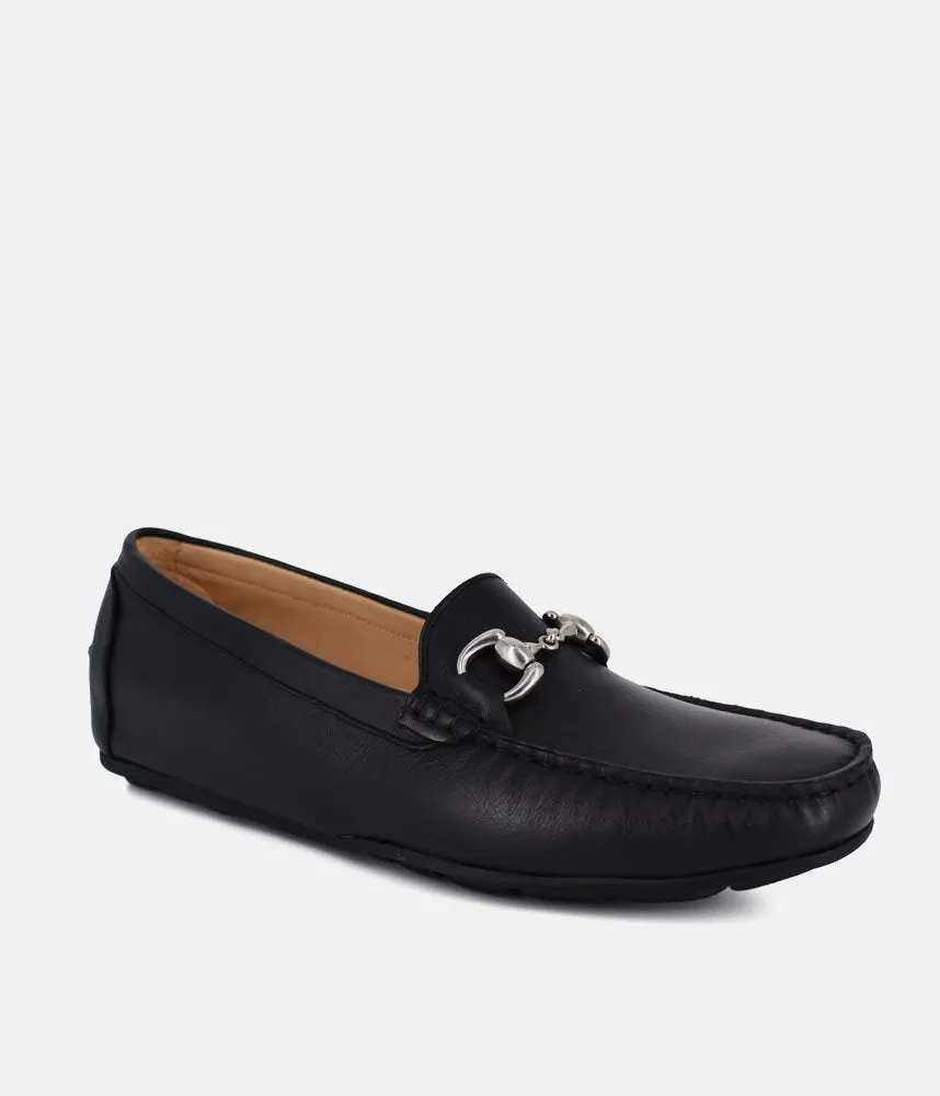 Vittoria Mengoni Premium Black Leather Loafers