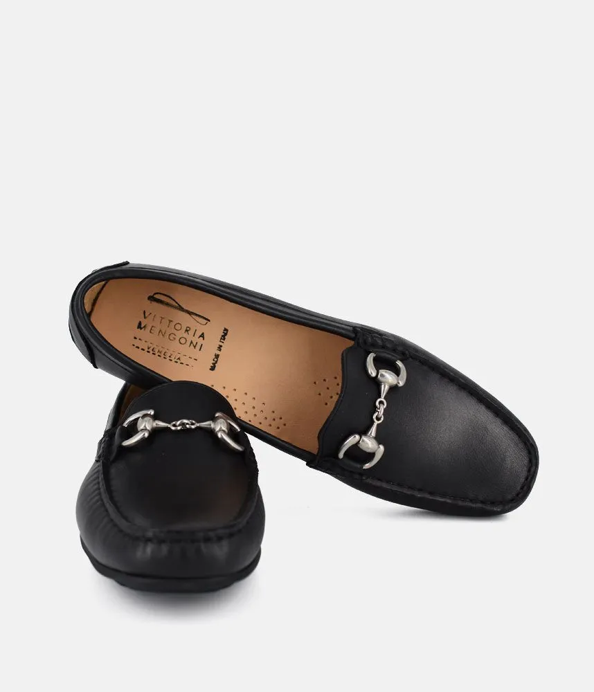 Vittoria Mengoni Premium Black Leather Loafers