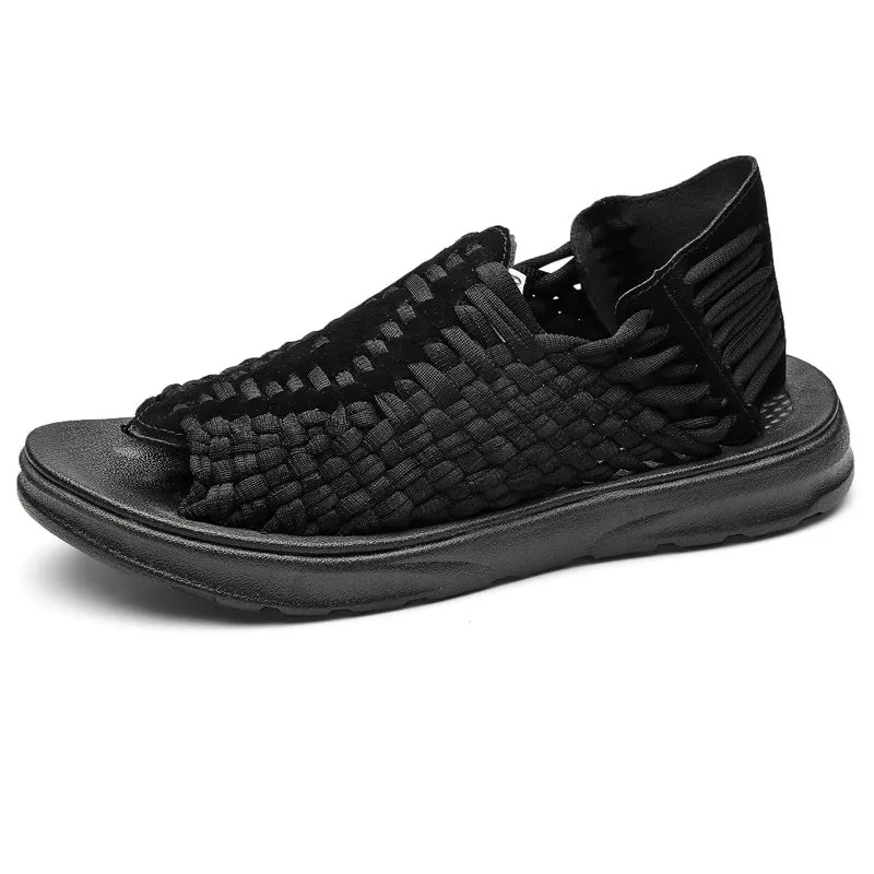 Wearable Hand-Woven Slip-On Sandals for Men