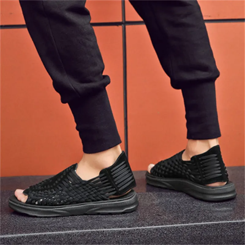 Wearable Hand-Woven Slip-On Sandals for Men