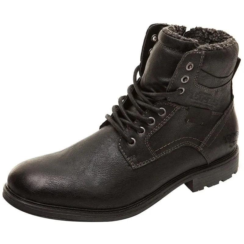 Winter Lace Up Vintage Plush Mens Brogue Boots