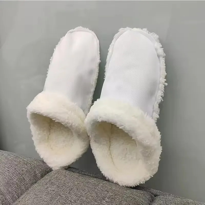 Winter Warm Plush Insoles Inserts Removable Sleeve for Clogs Slippers