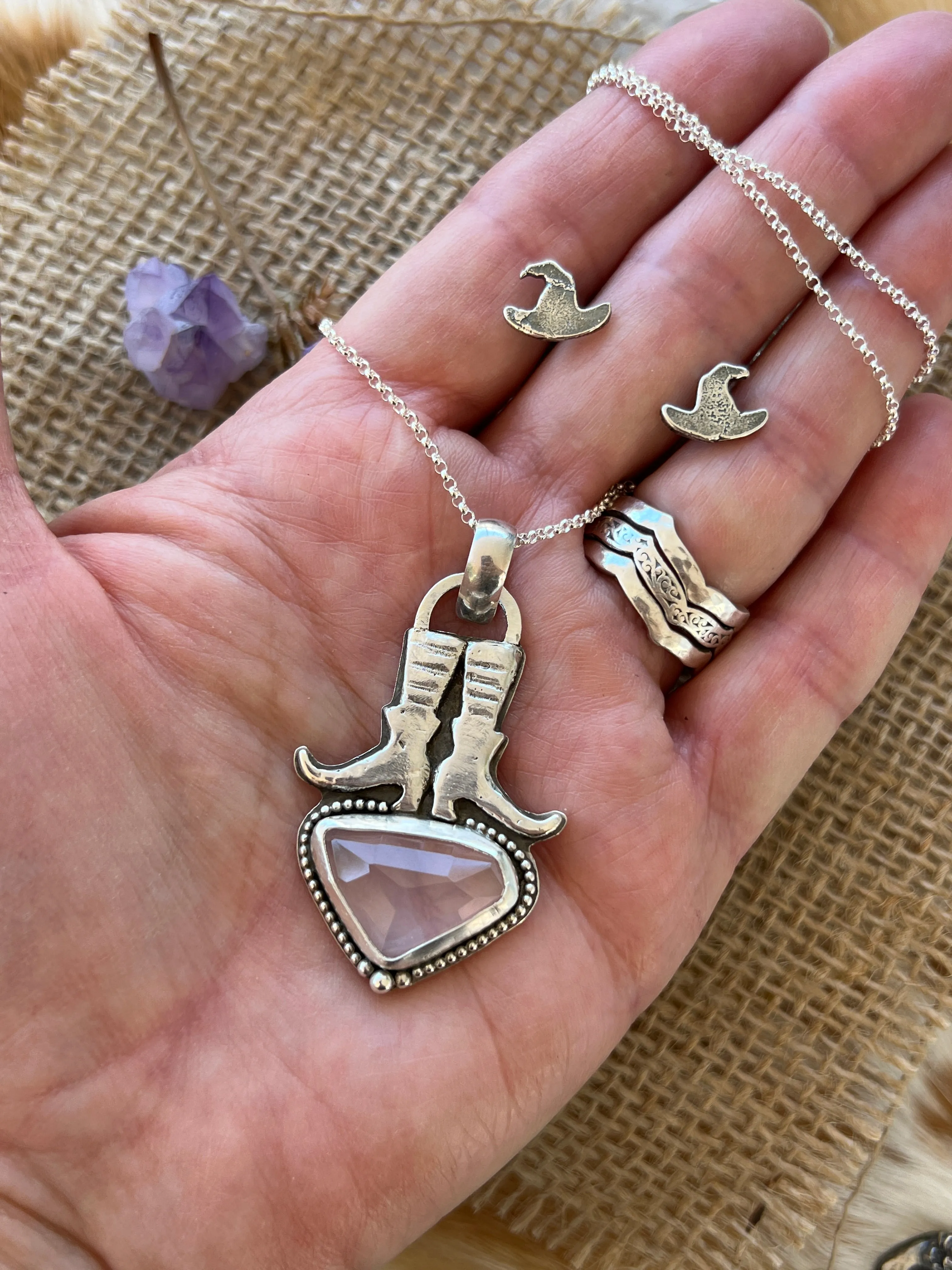 Witchie Woman - Ice crystal faceted gem necklace