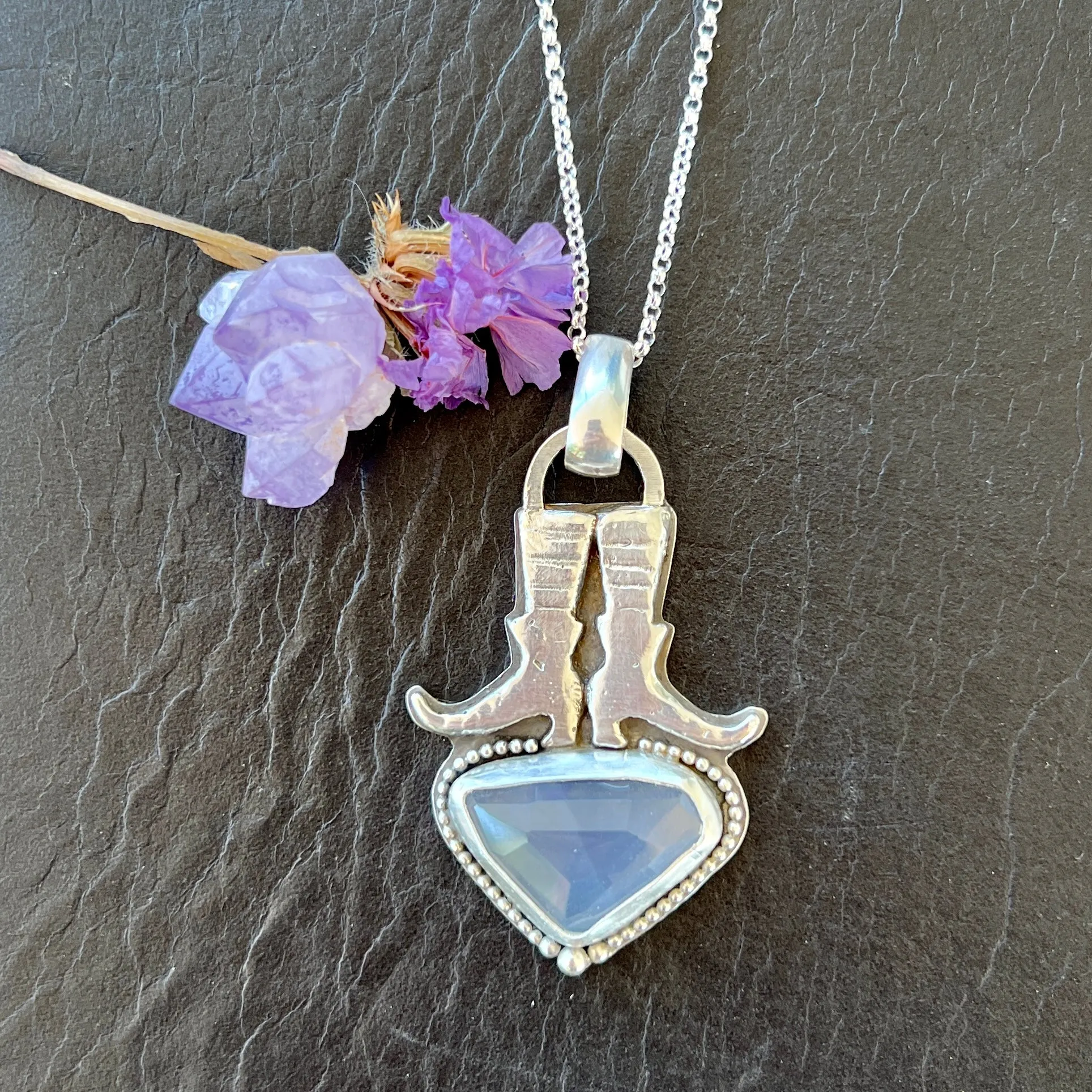 Witchie Woman - Ice crystal faceted gem necklace