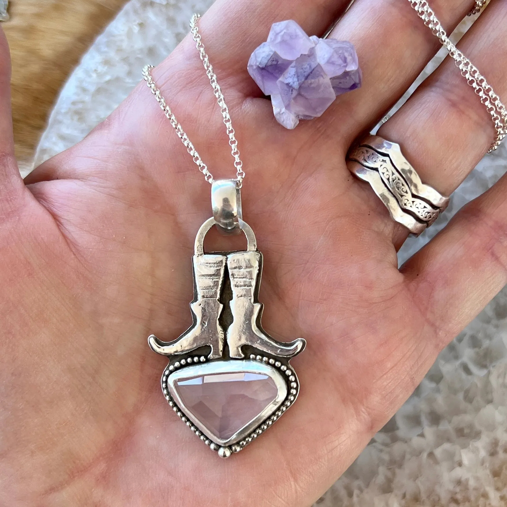Witchie Woman - Ice crystal faceted gem necklace